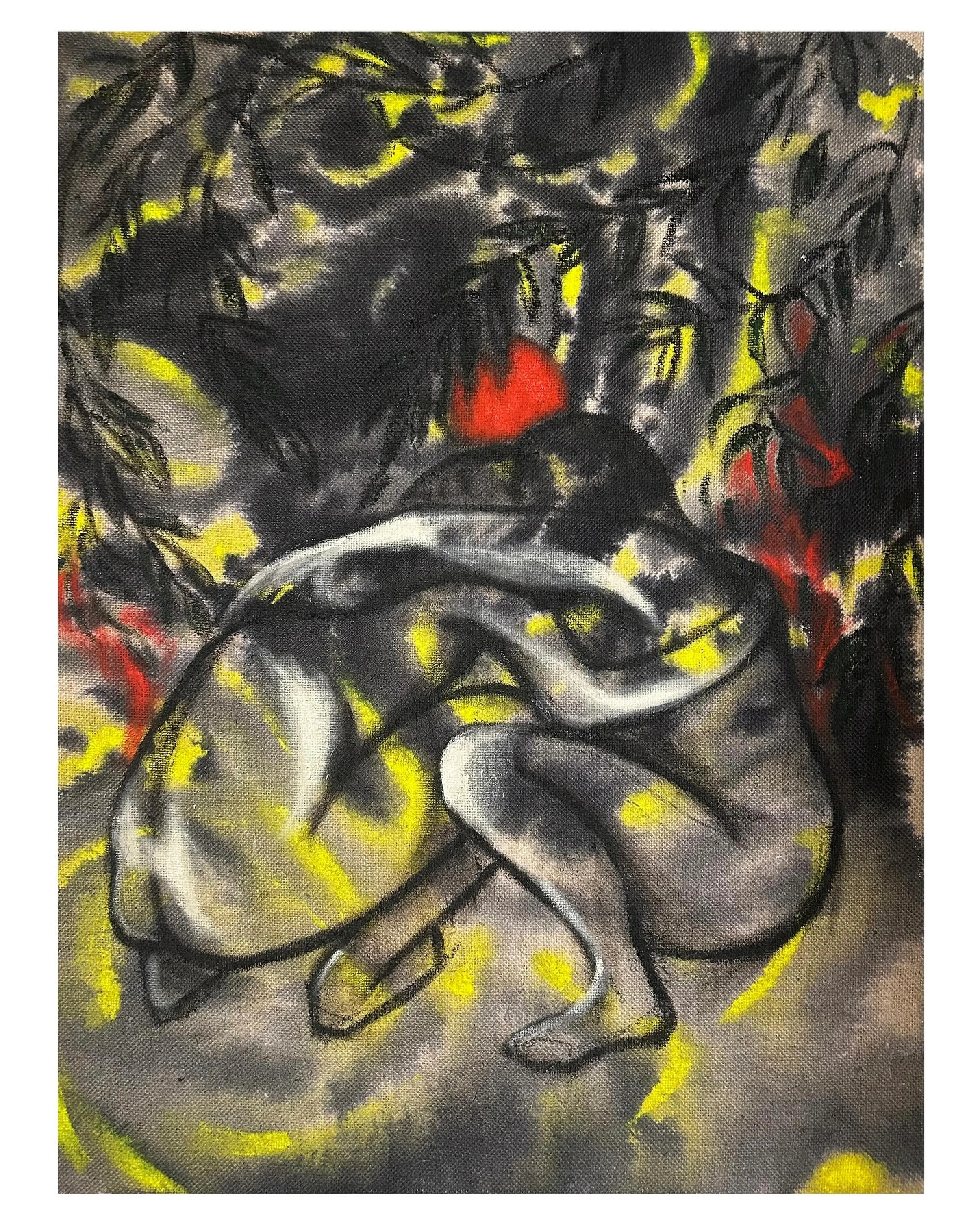 Go away by @candybassas is available via @halfofvenus gallery, link in bio or DM. Candy Bassas paints from the inside of the body where memory, desire and vulnerability move slowly, like breath in the dark. Her figures appear submerged, kneeling, dis