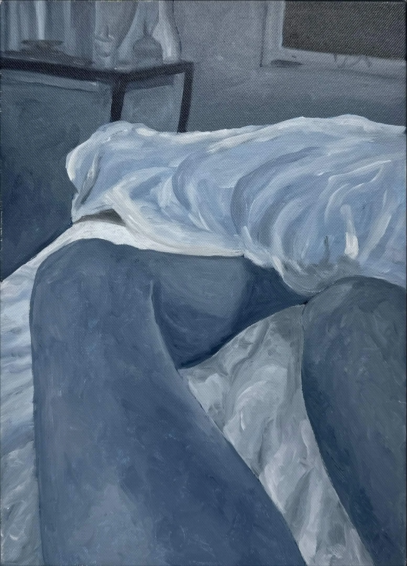 A little too comfortable (2025), 35 x 25 cm, acrylic on canvas