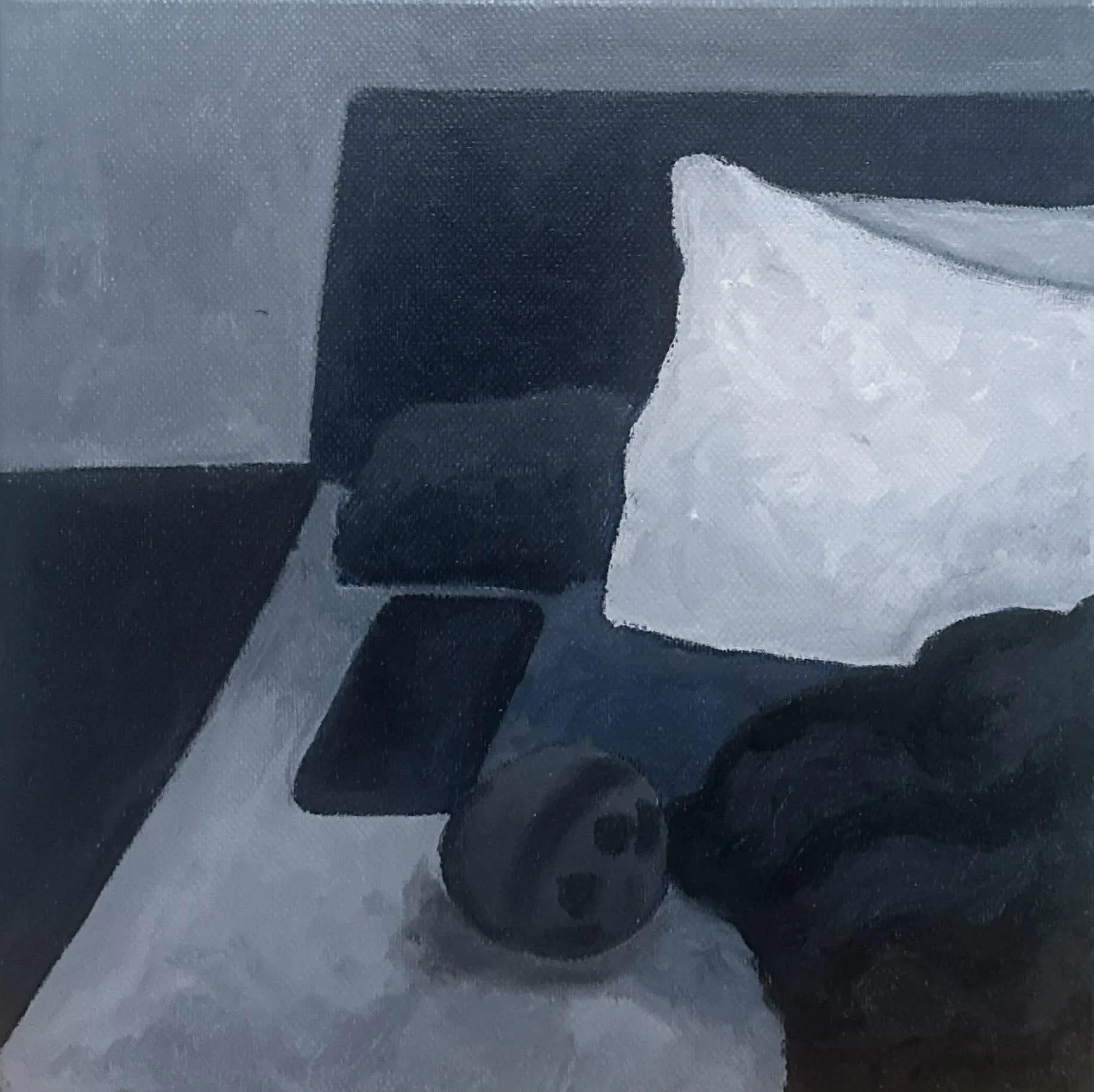 Sometimes it's a little too quiet (2025), 20 x 20 cm, acrylic on canvas