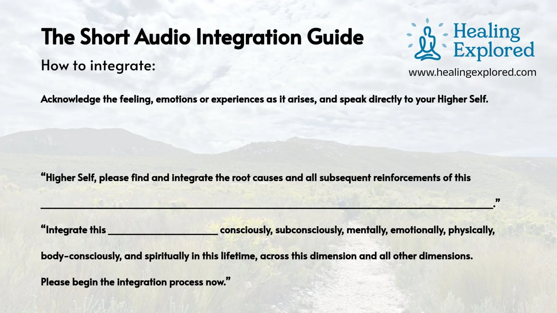 Short Audio Integration Guide — Healing Explored