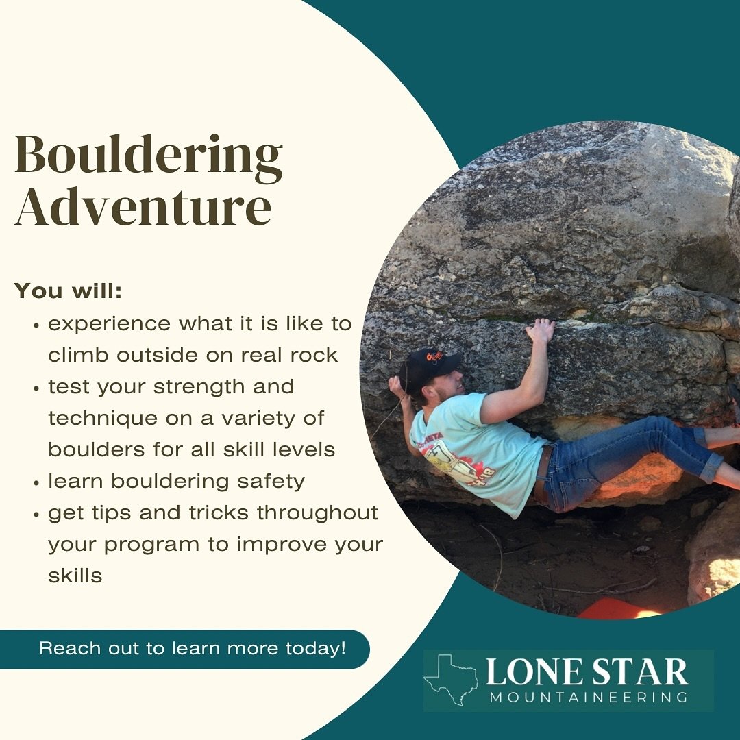 Have you boulders in the gym but never done so outside? Are you wanting to try climbing without fear of heights? Our bouldering adventure might be for you! Visit our website or reach out to learn more!