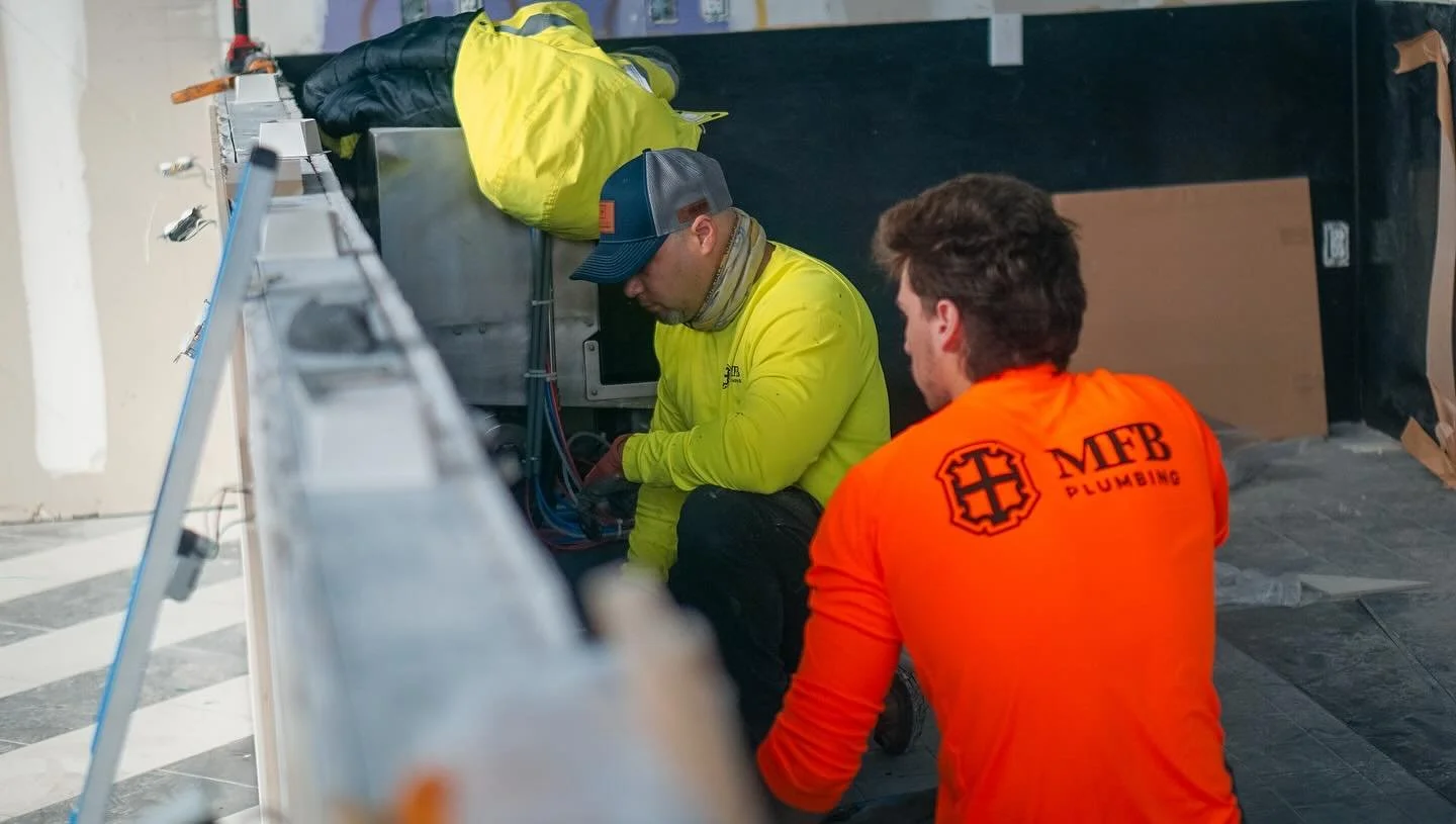 Getting it done as a team, and our team always gets it done, from sink to shower, bathroom to break room, MFB Plumbing has you covered.