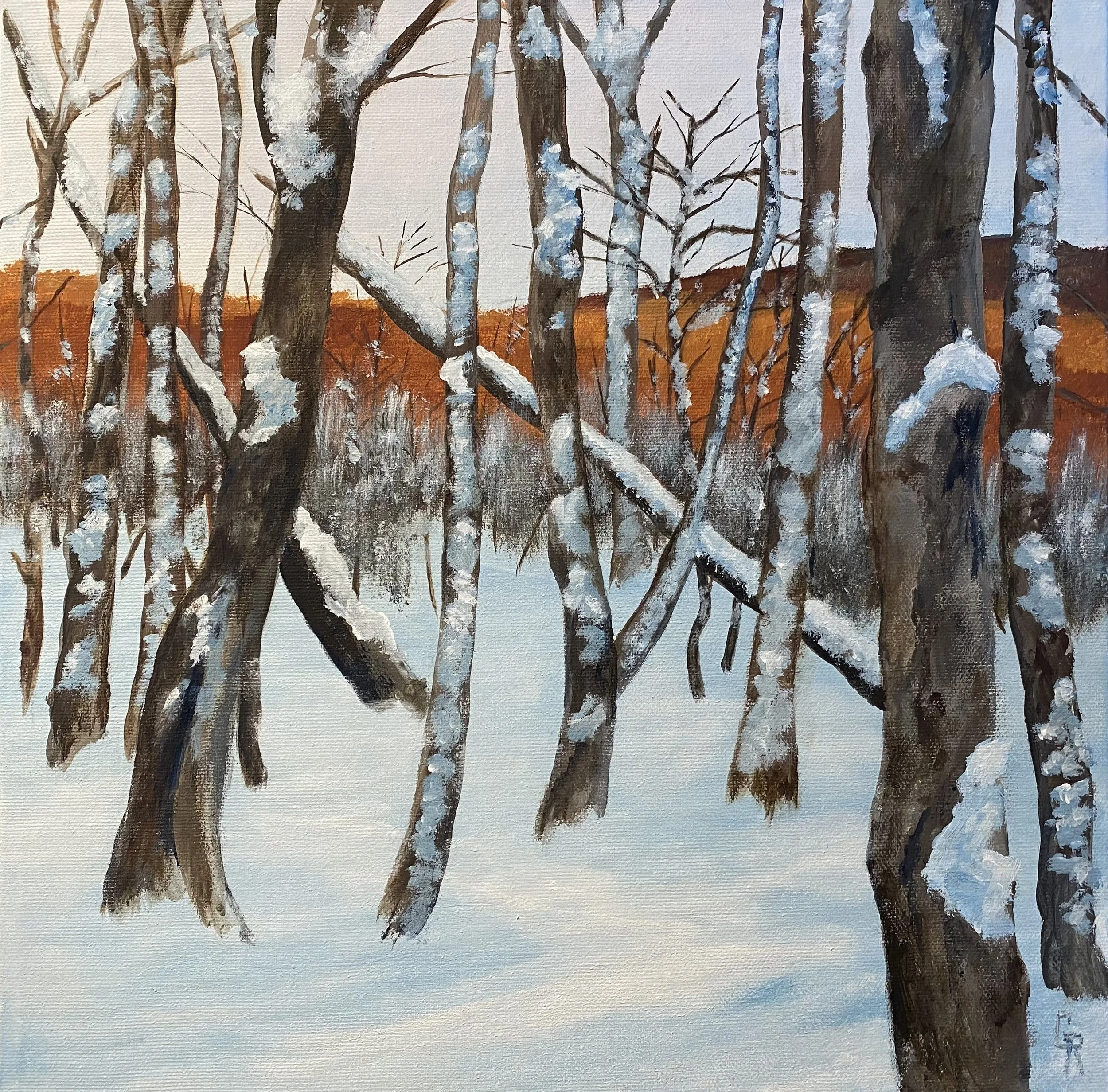 After the Snowfall (12 x 12, acrylic - SOLD)