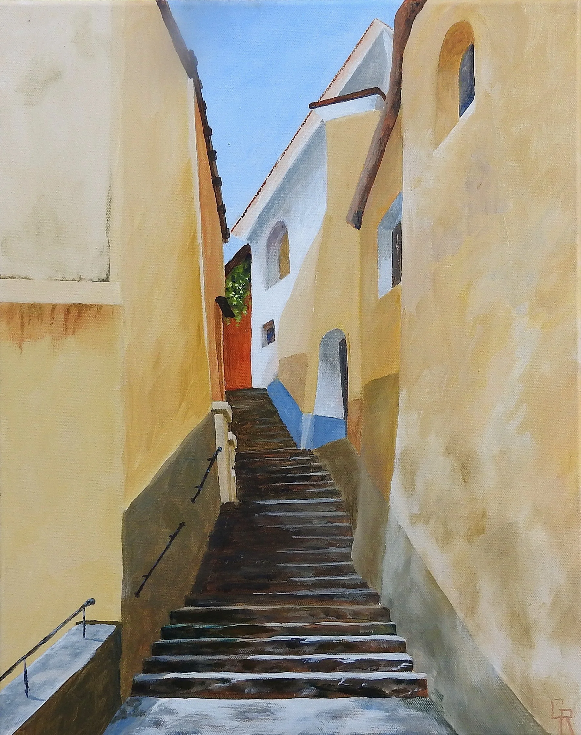 Positano Staircase (16 x 20, acrylic) AVAILABLE $300.00 CAN