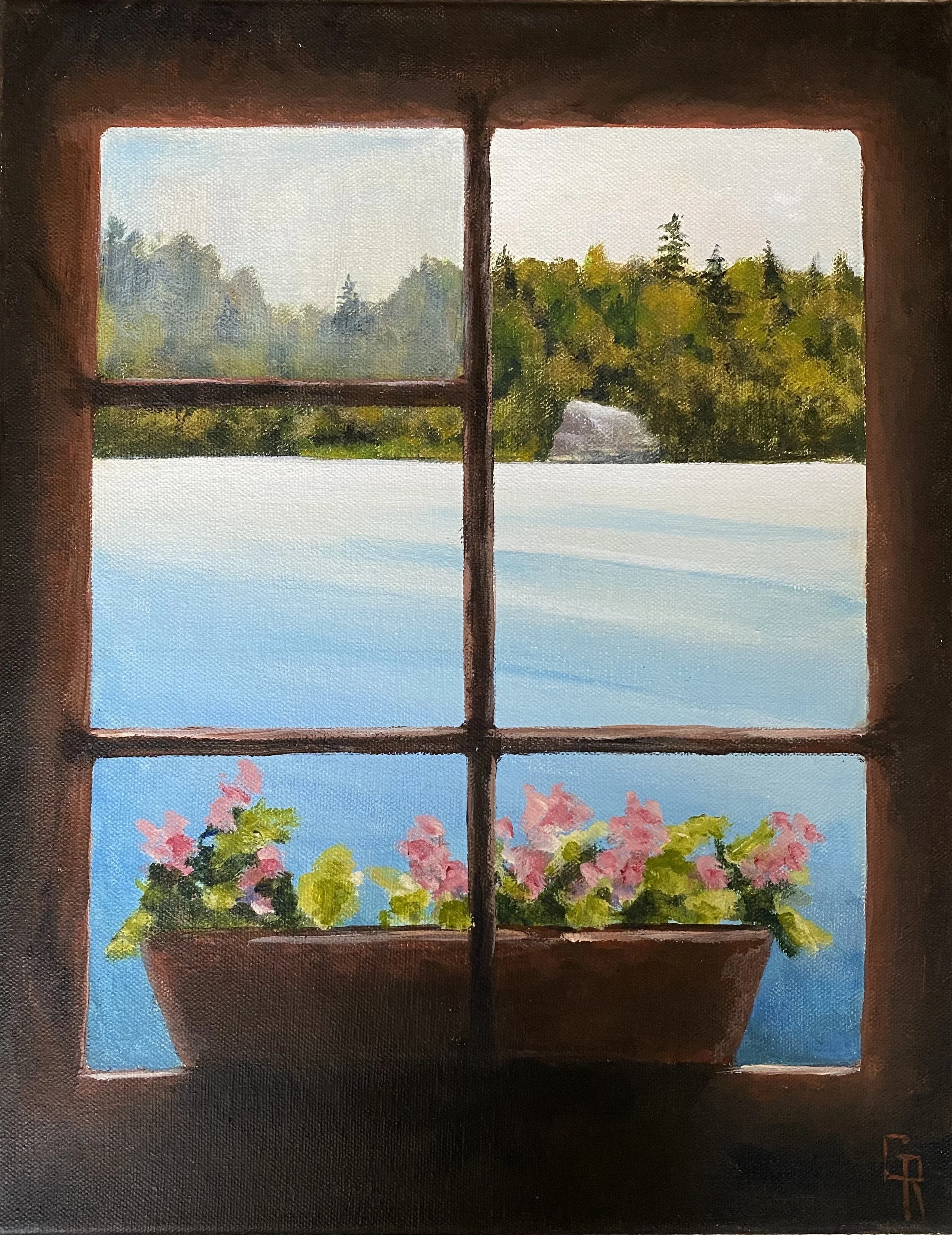 Boathouse Window (12 x 16, acrylic - SOLD)