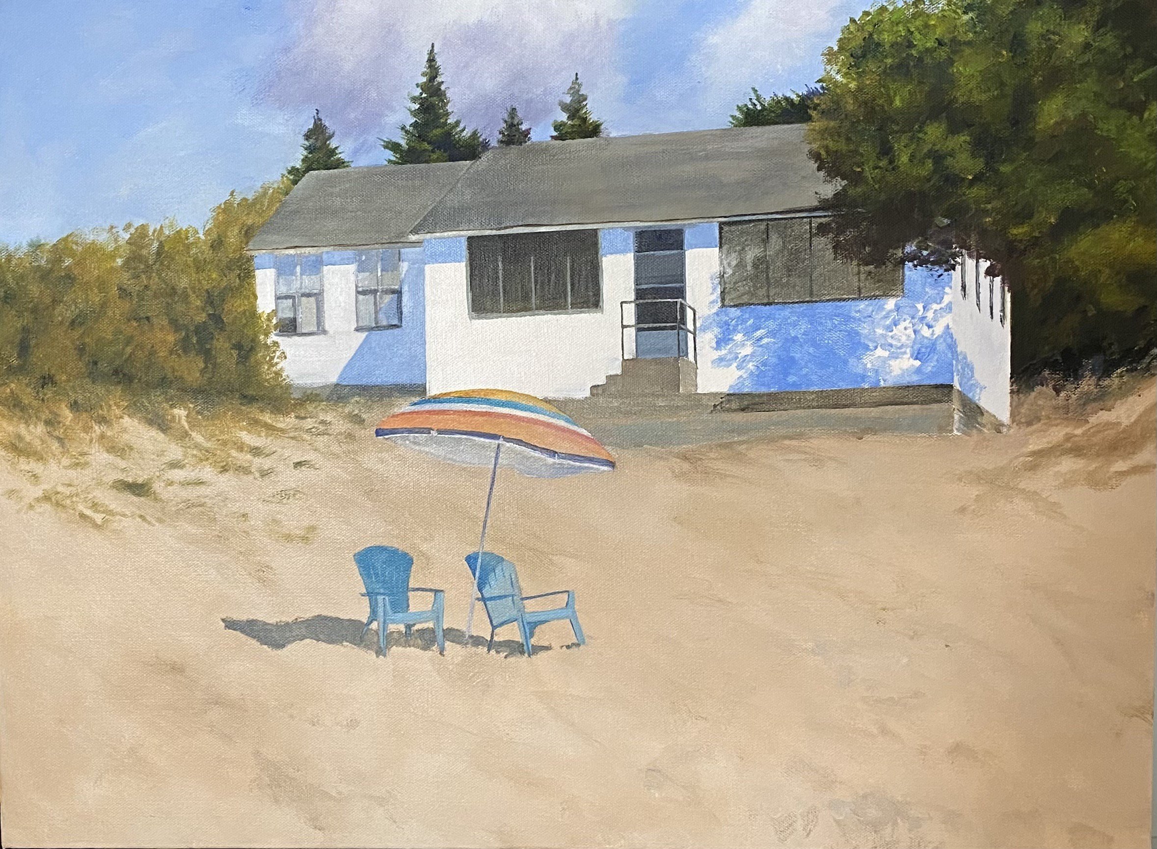 Summer Cottage (30"x24", acrylic) 