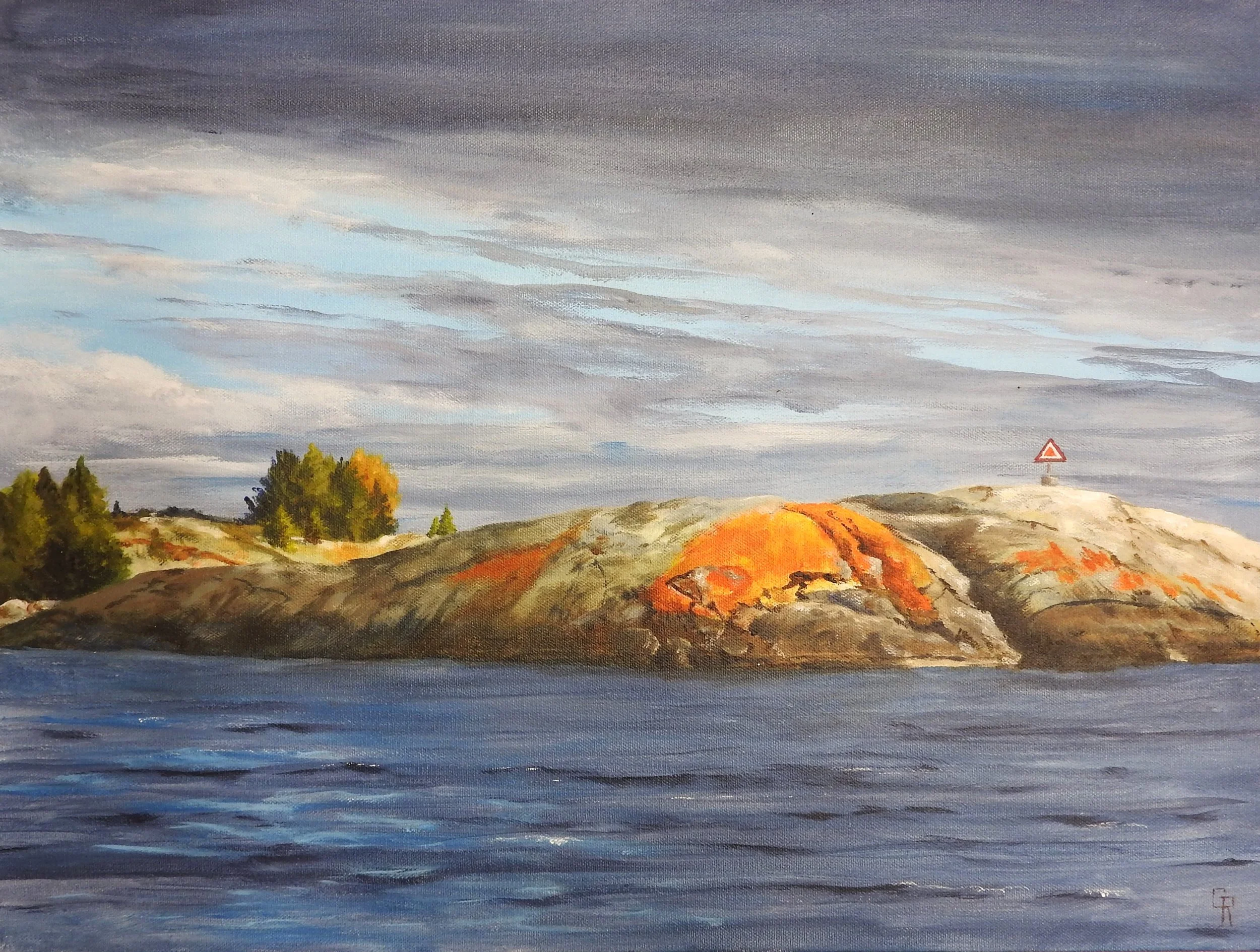 The Marker (24"x18", acrylic) 