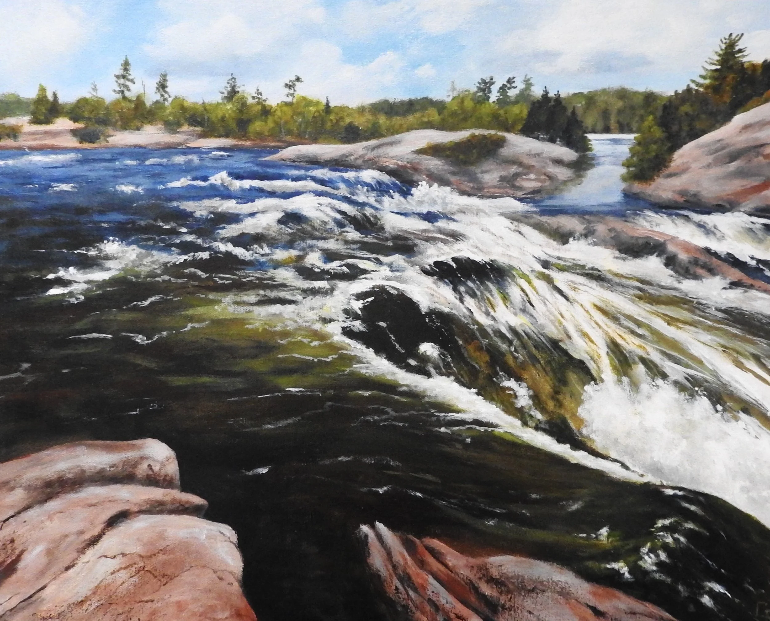 Burleigh Falls ( 30 x 24, acrylic - SOLD) 