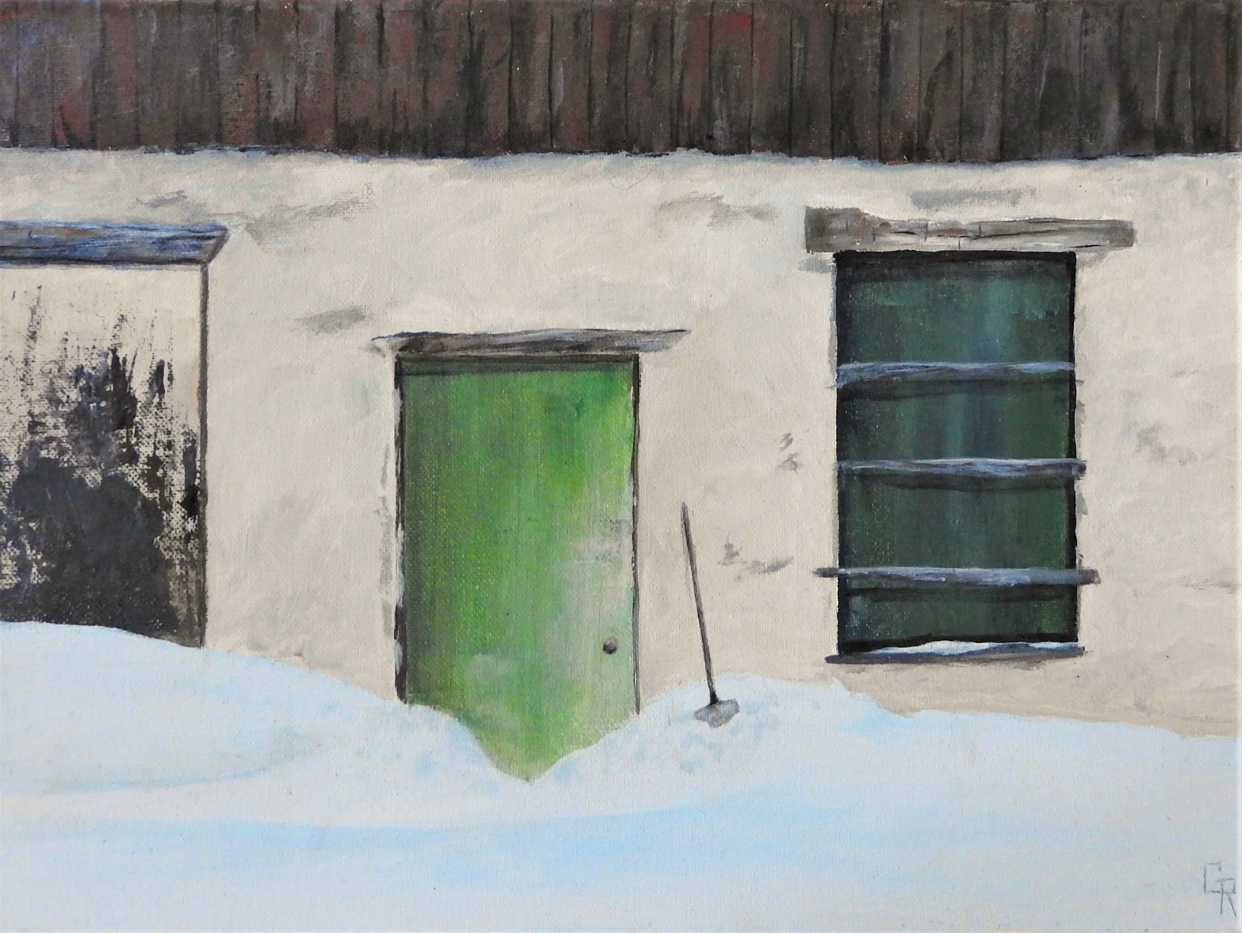 Digging Out (14 x 11, acrylic - SOLD)