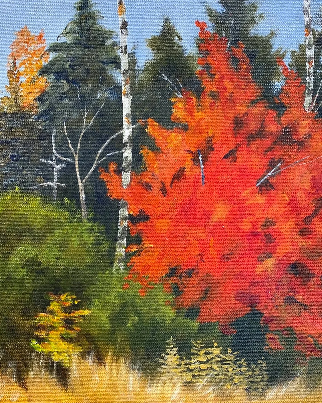 Fire Ball (12 x 12, acrylic - SOLD)