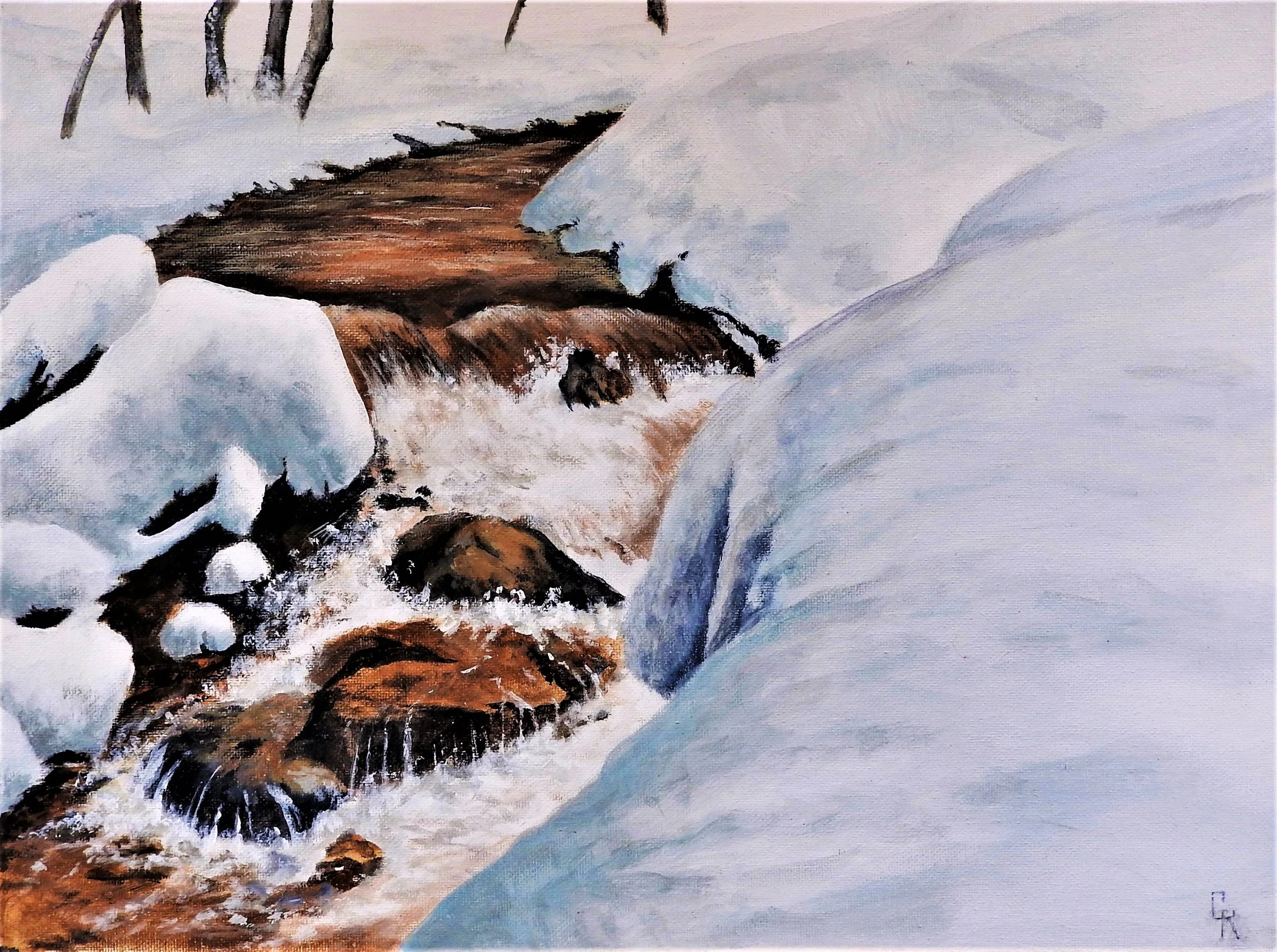 The Little Stream (12 x 12, acrylic - SOLD)