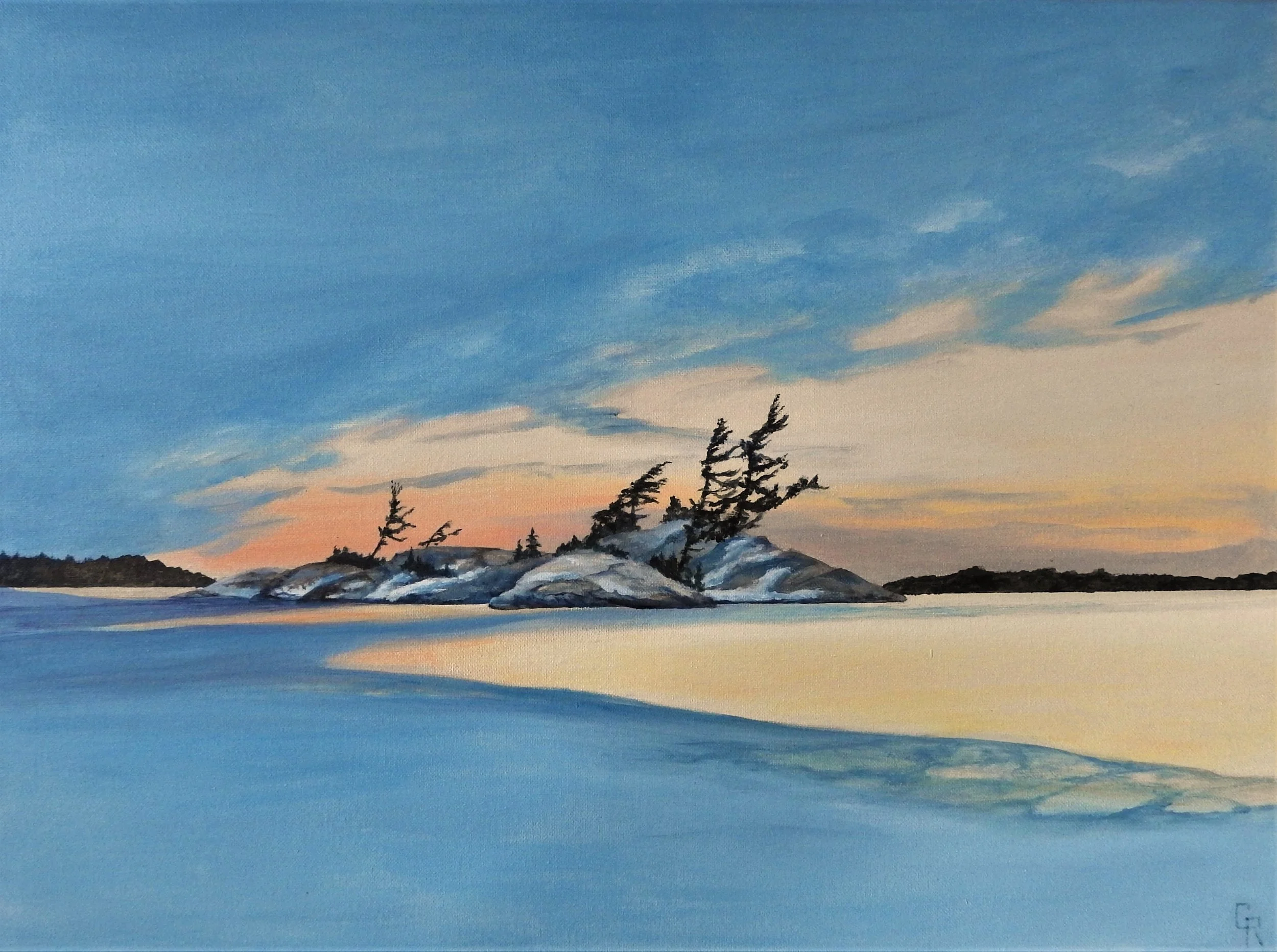 Blue Sunset (20 x 16, acrylic) SOLD