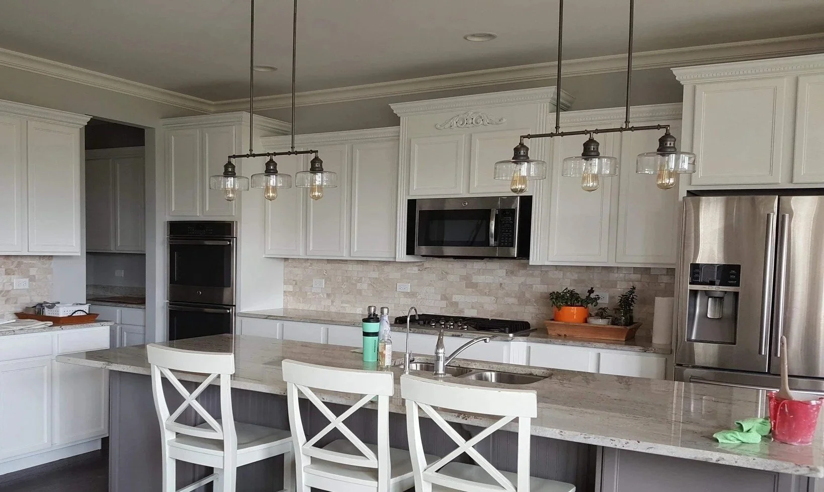 Modern kitchen renovation in Munster, Indiana featuring new finishes and enhanced functionality.