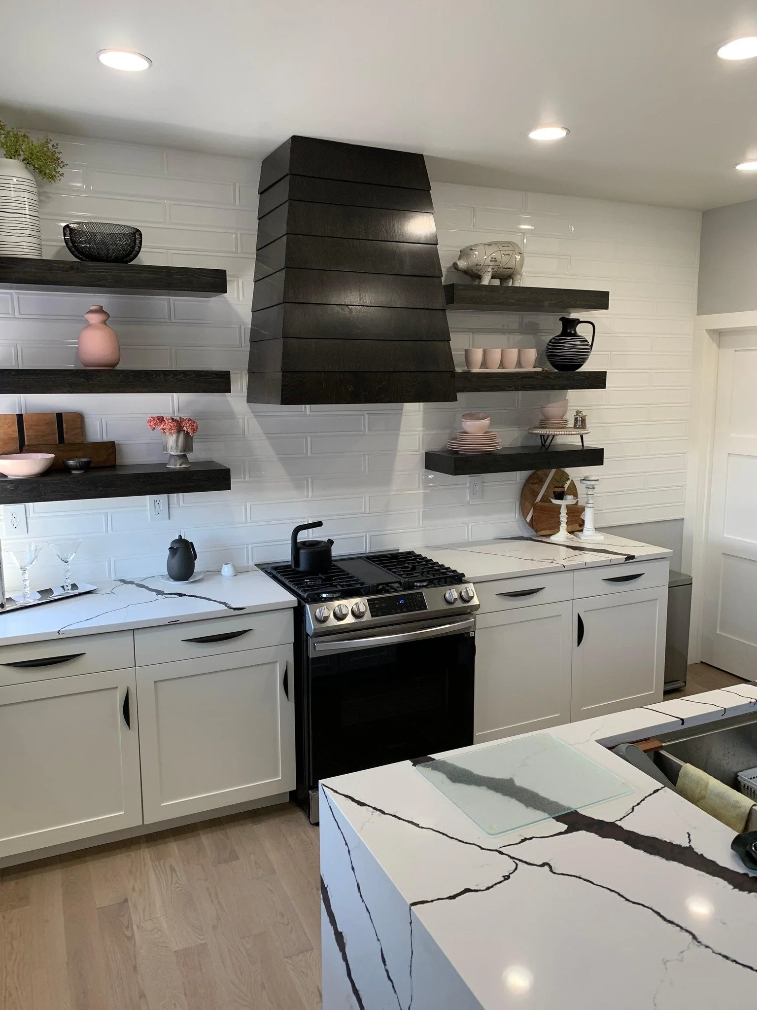 Kitchen remodel completed in Munster, IN with updated cabinets and improved layout.