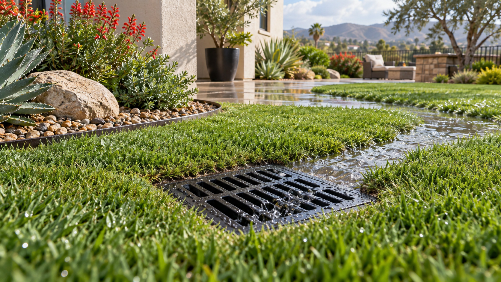 Image of a landscape drain