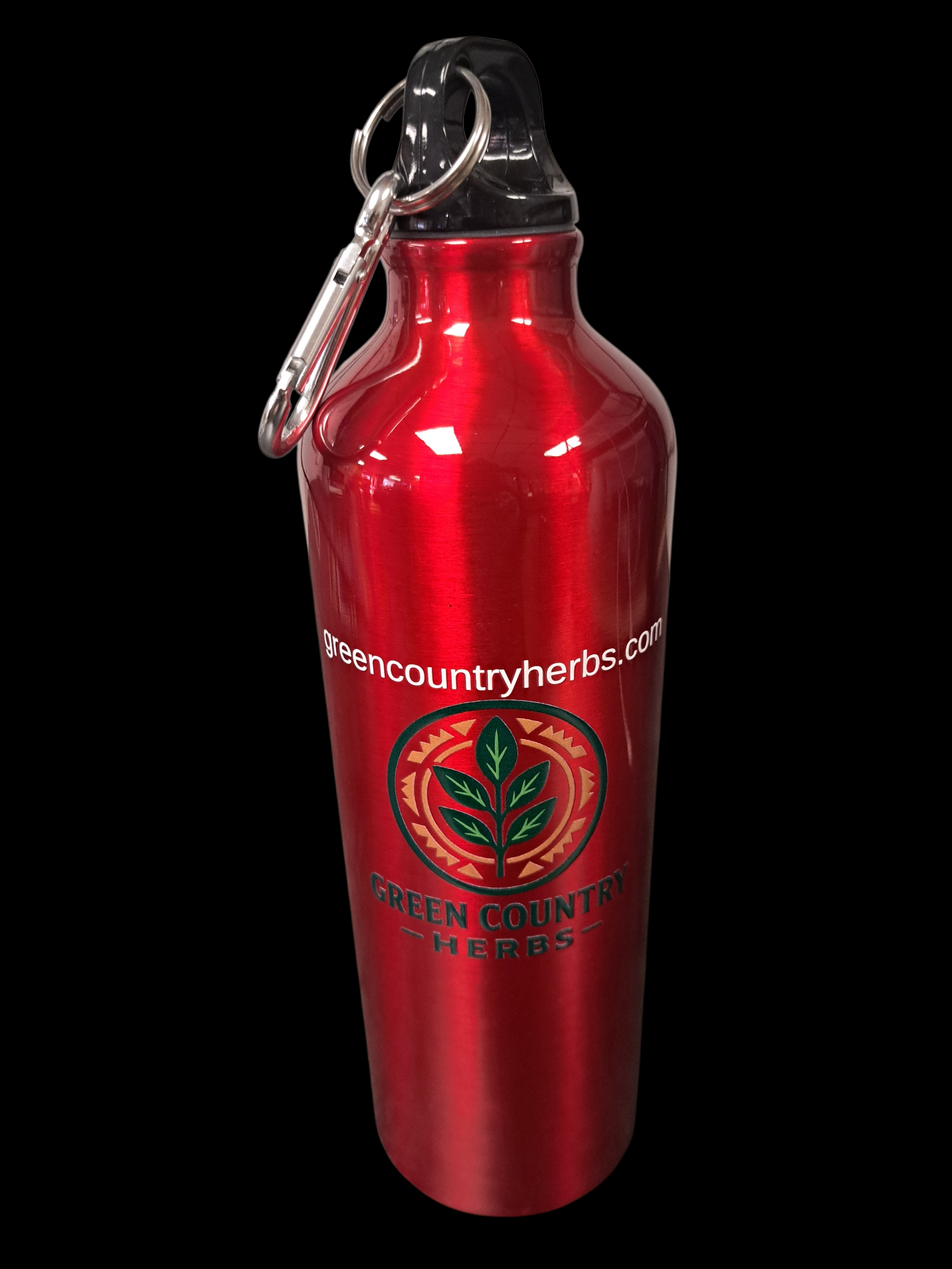 Red Aluminum Water Bottle with Carabiner | 26 oz
