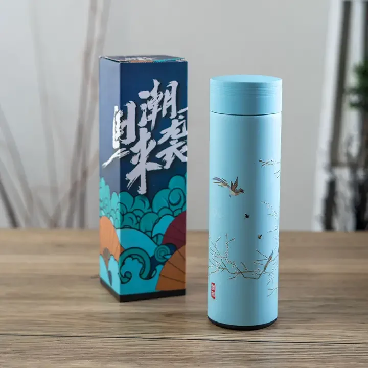 Vacuum Insulated Stainless Steel Thermos Flask Plum Blossom
