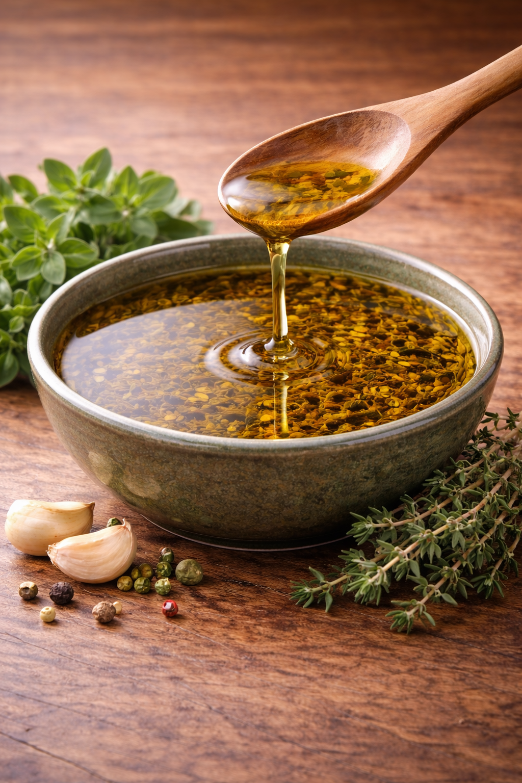Oregano & Thyme Infused Olive Oil | Herbal Oil Extract 8 oz