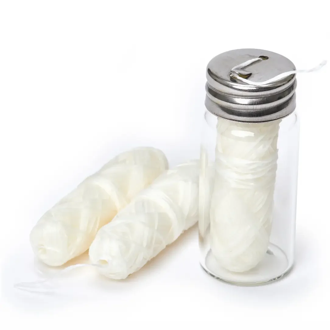 Biodegradable Dental Floss Bundle – Glass Jar + 2 Refills, Charcoal & Peppermint