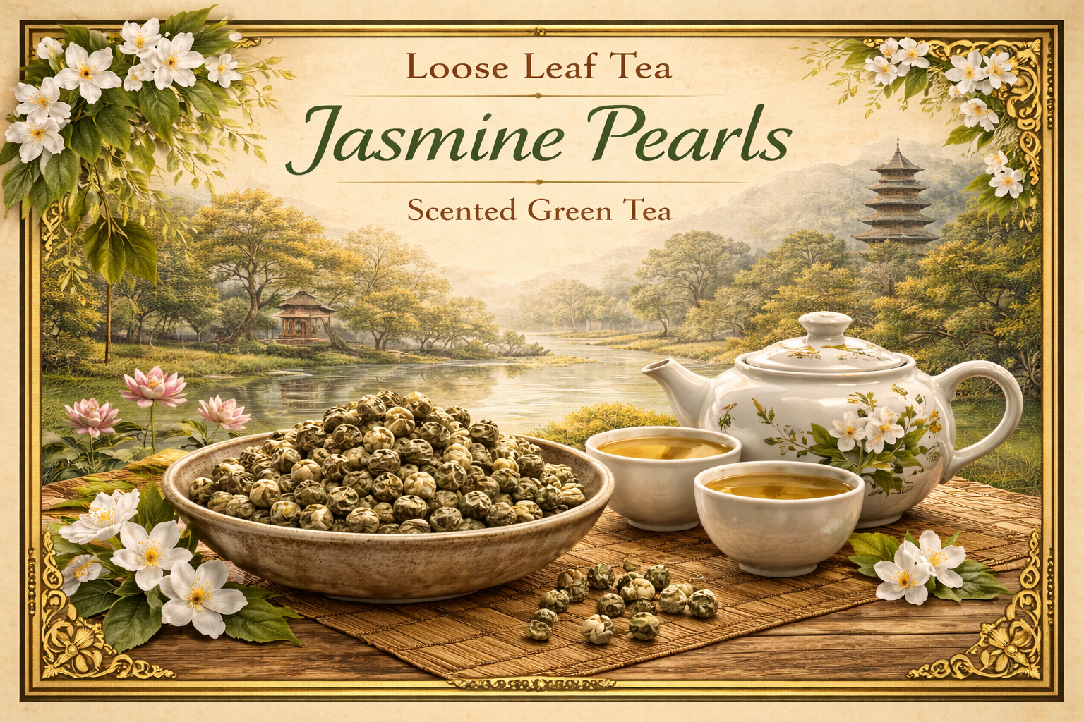 Jasmine Pearl Tea | Premium Hand-Rolled Jasmine Green Tea