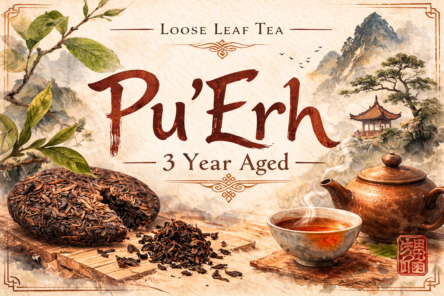Pu-erh Tea 3-Year Aged | Fermented Chinese Black Tea