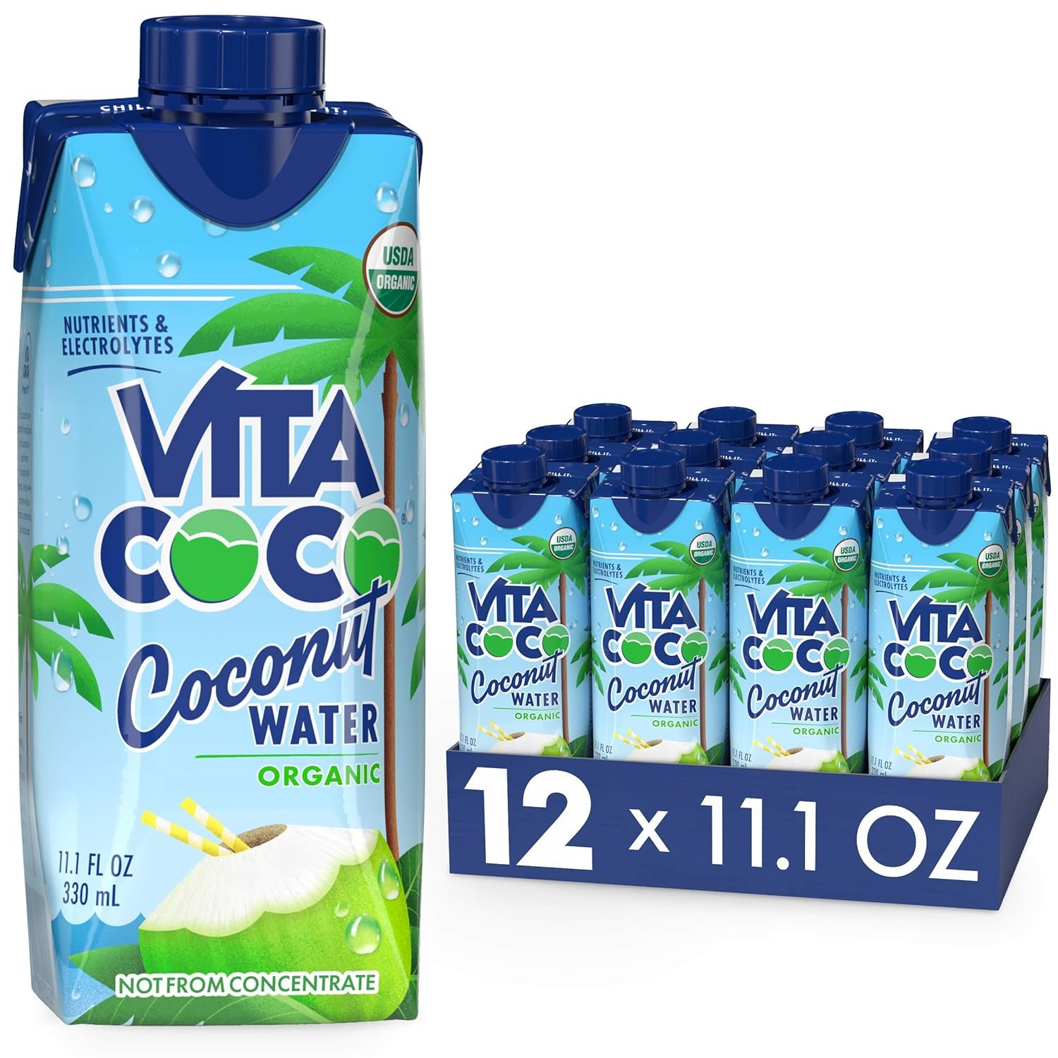 Vita Coco Coconut Water, Pure Organic | Refreshing Coconut Taste | Natural Electrolytes