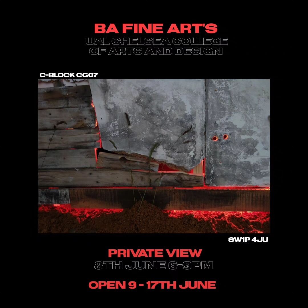 -Thursday 8th -
My piece will be in CG07 in the C-block building 

#london #ualchelsea #Ual #ualchelseafineart