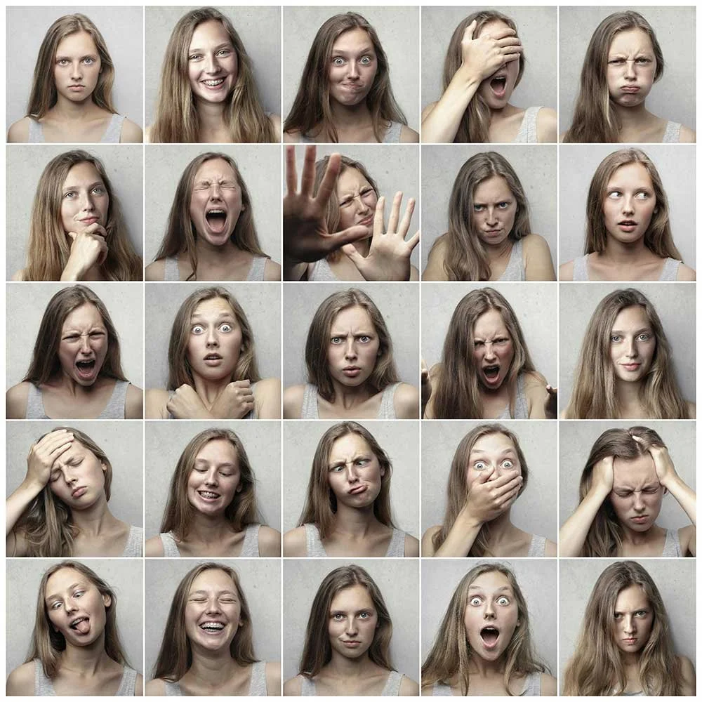 A person expressing a wide range of emotions