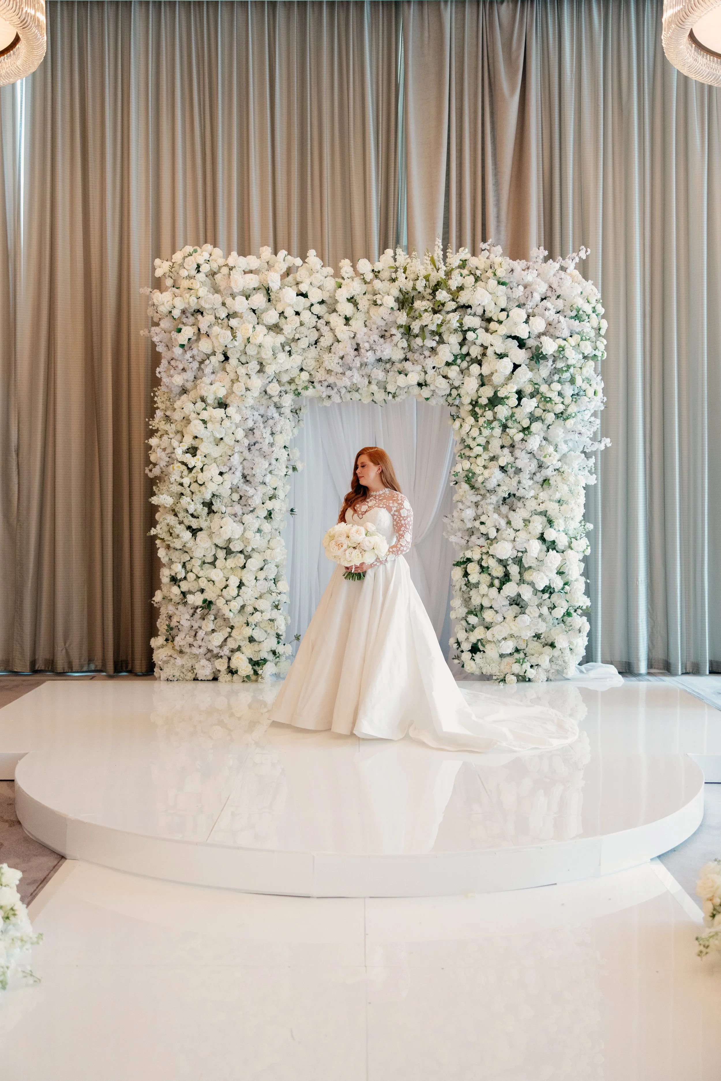 Luxury wedding arch florals in Dallas