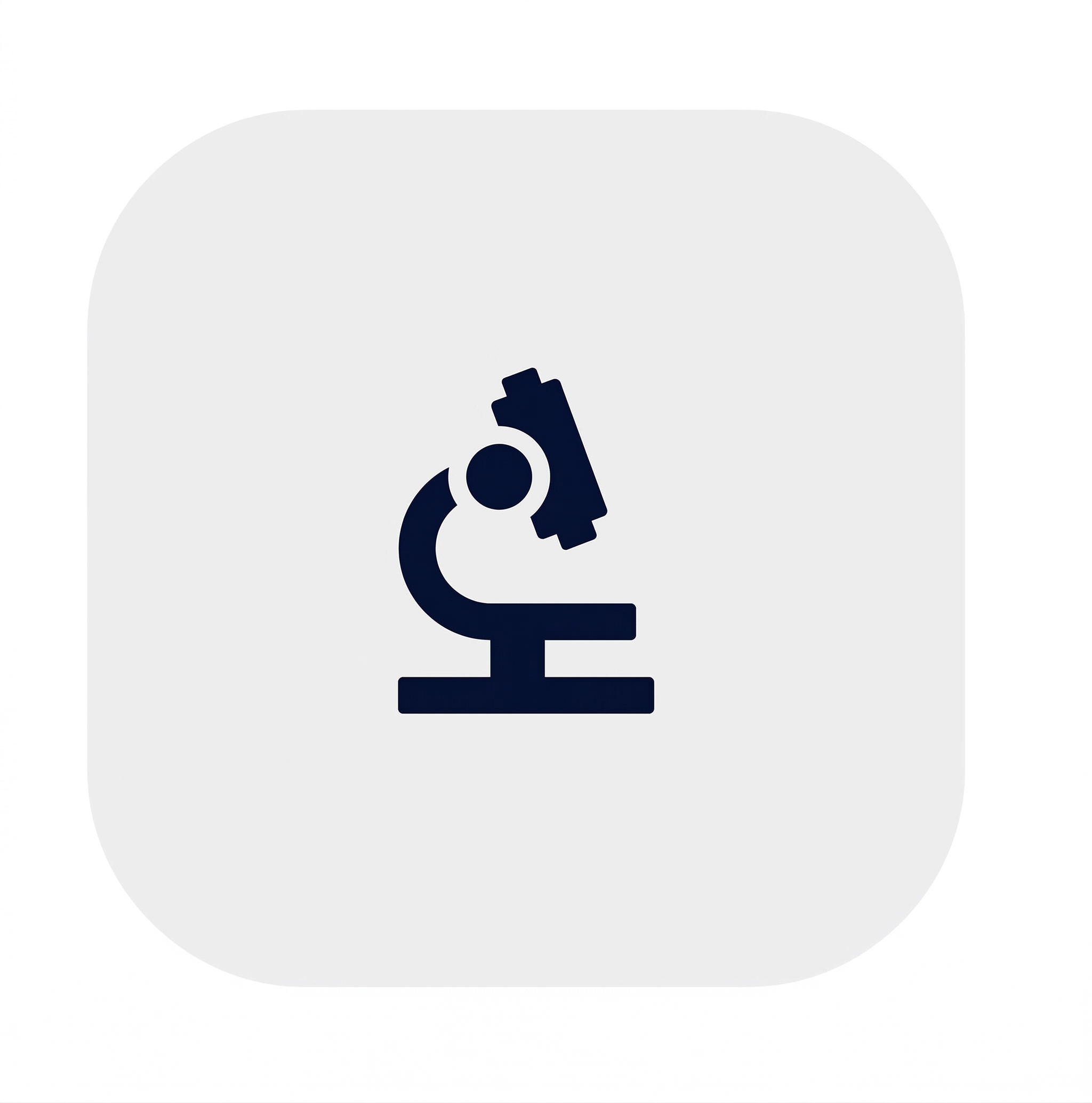 Icon of a microscope on a light background.