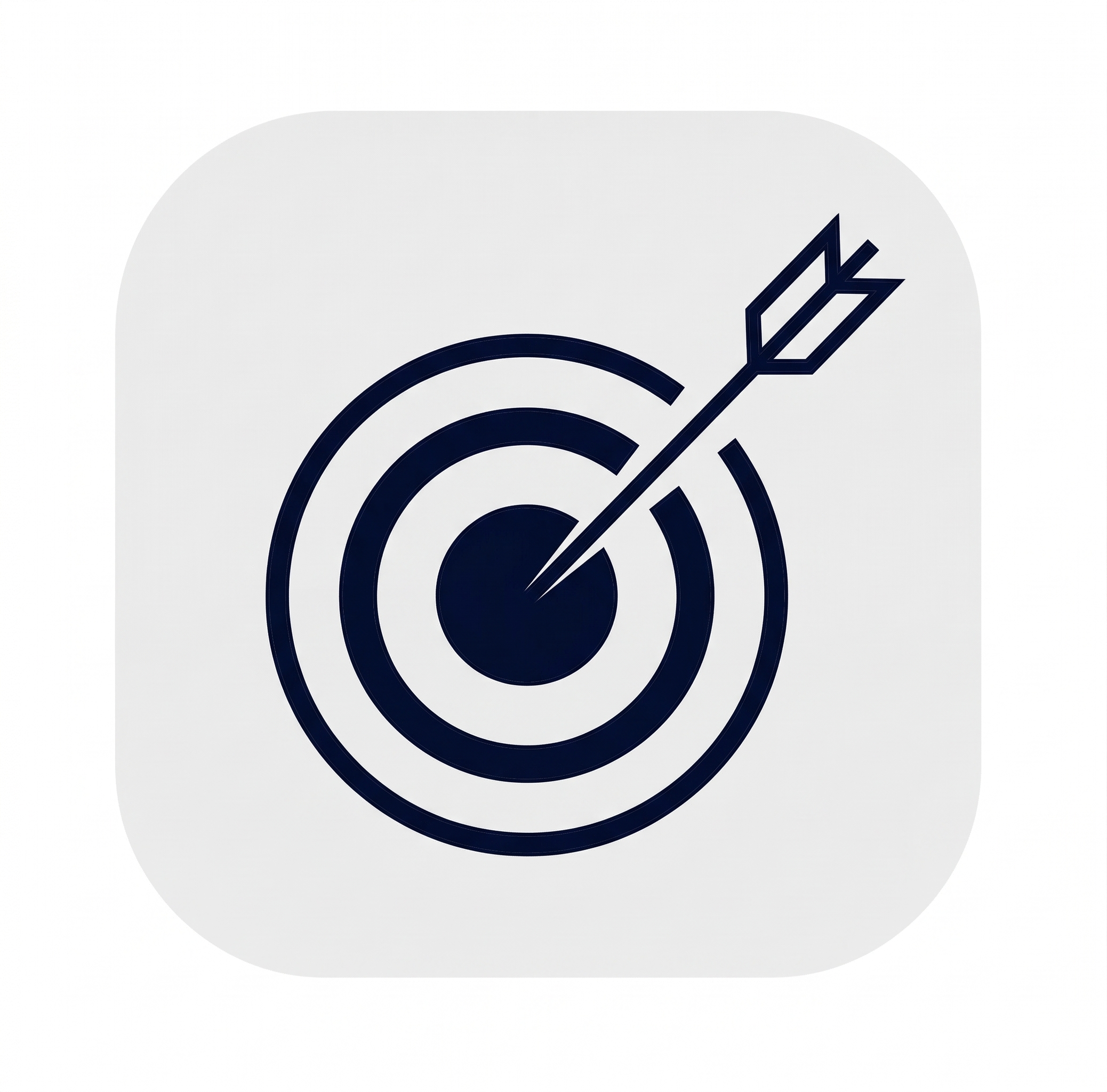 Icon of a target with an arrow hitting the bullseye.