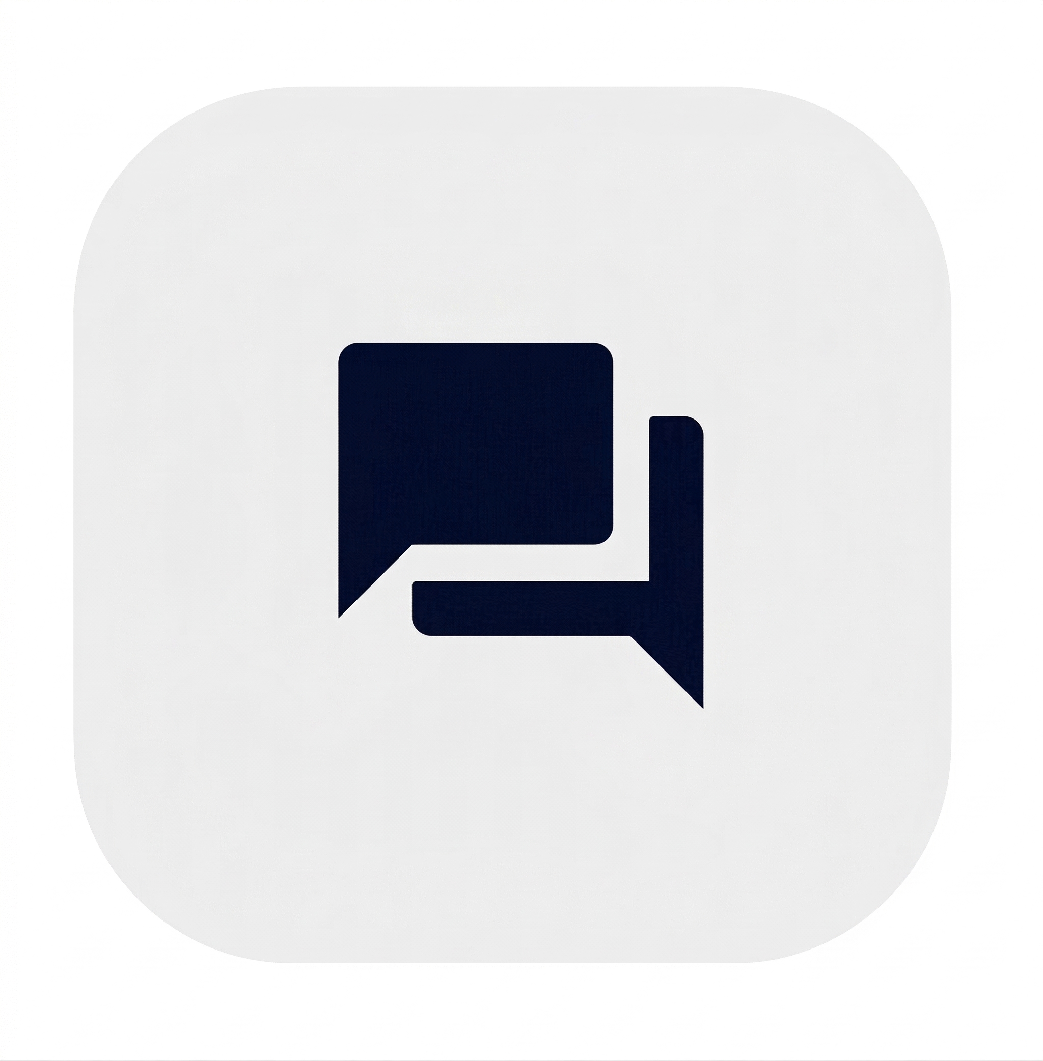 Speech bubbles icon in dark color on a white background