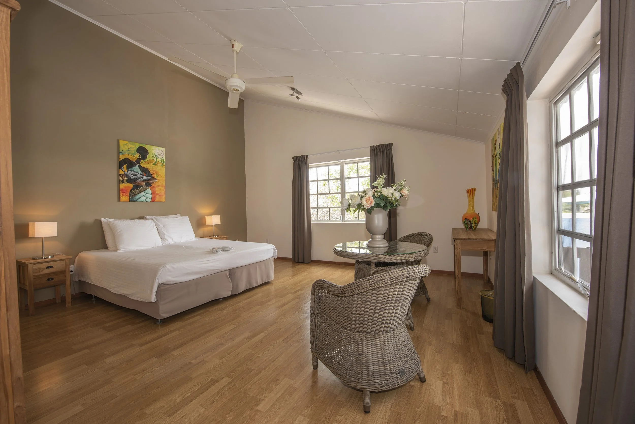 Total of 4 bedrooms and 3 baths 