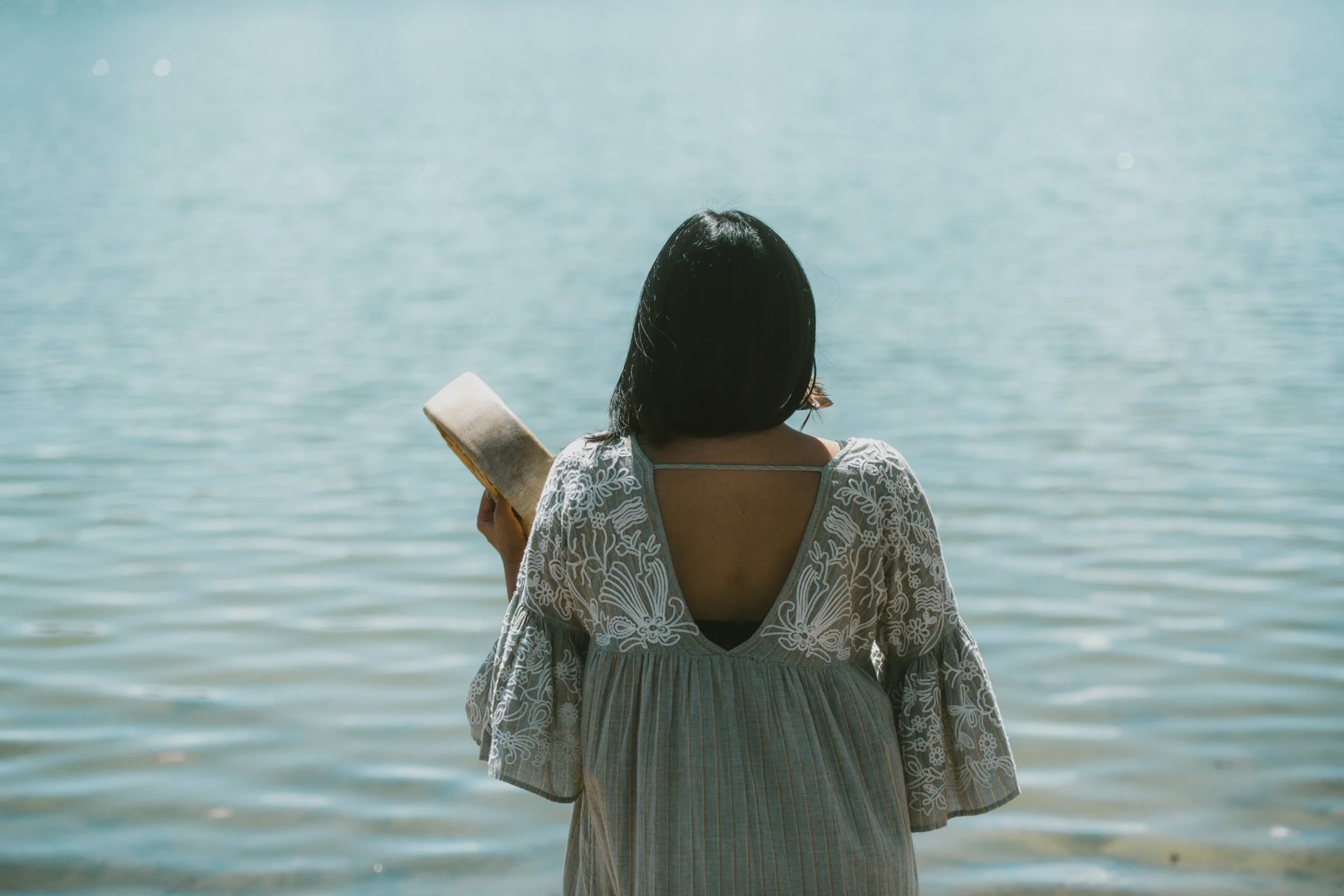 woman looking into horizon