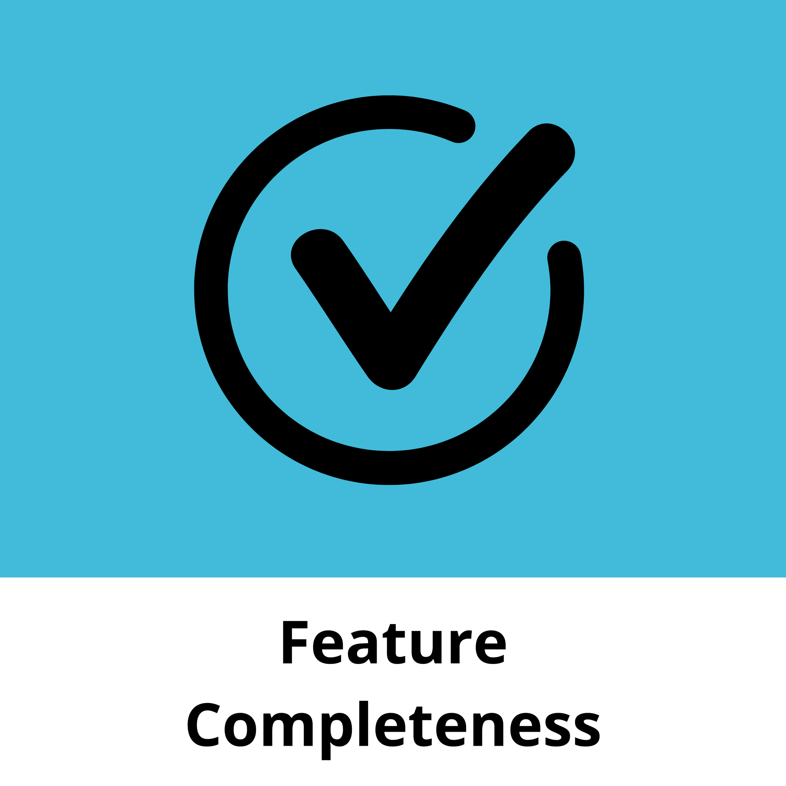 a checkmark icon with a circle around it