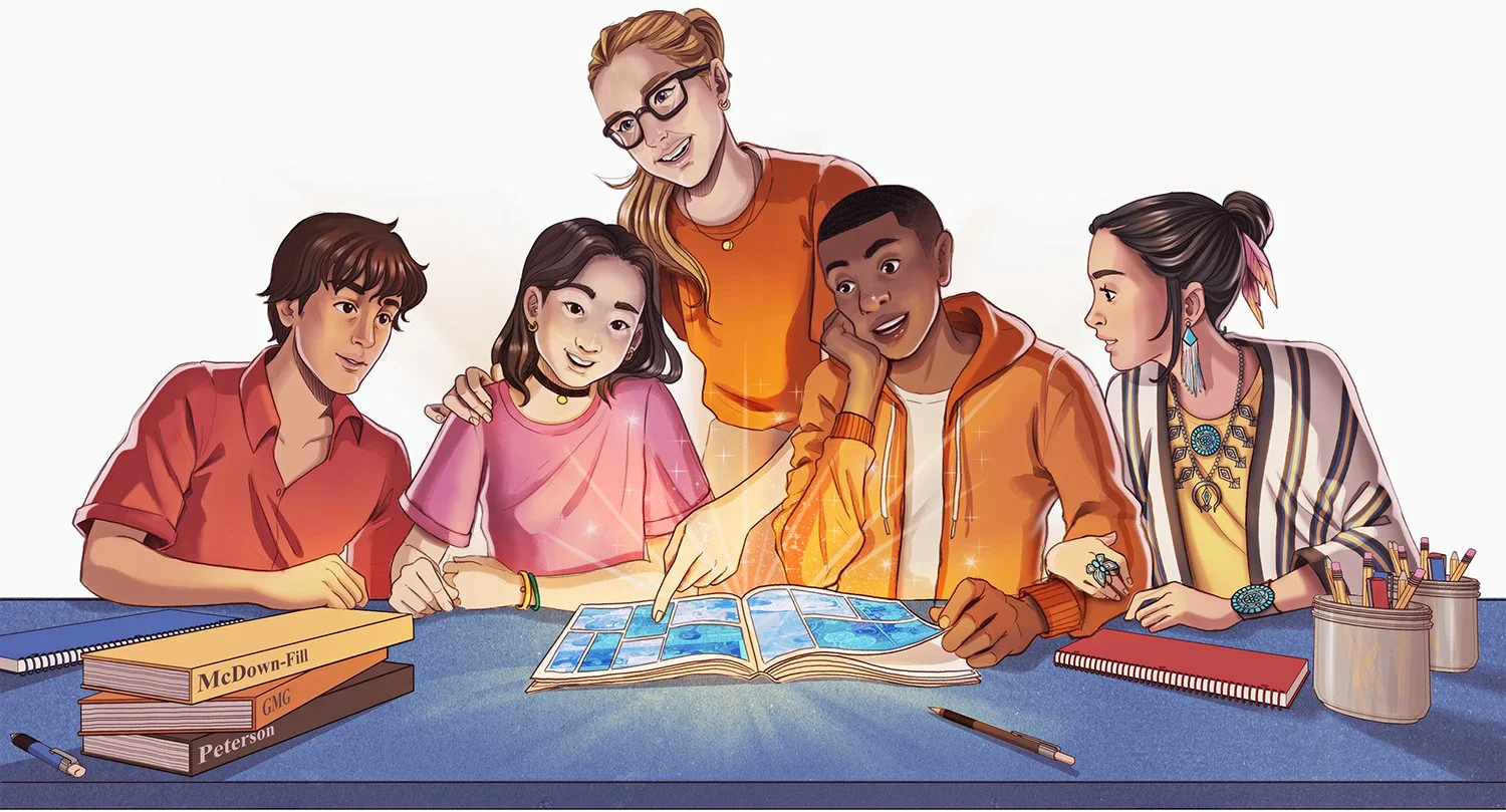 A teacher using comics to engage students in engaging and rigorous social studies inquiry