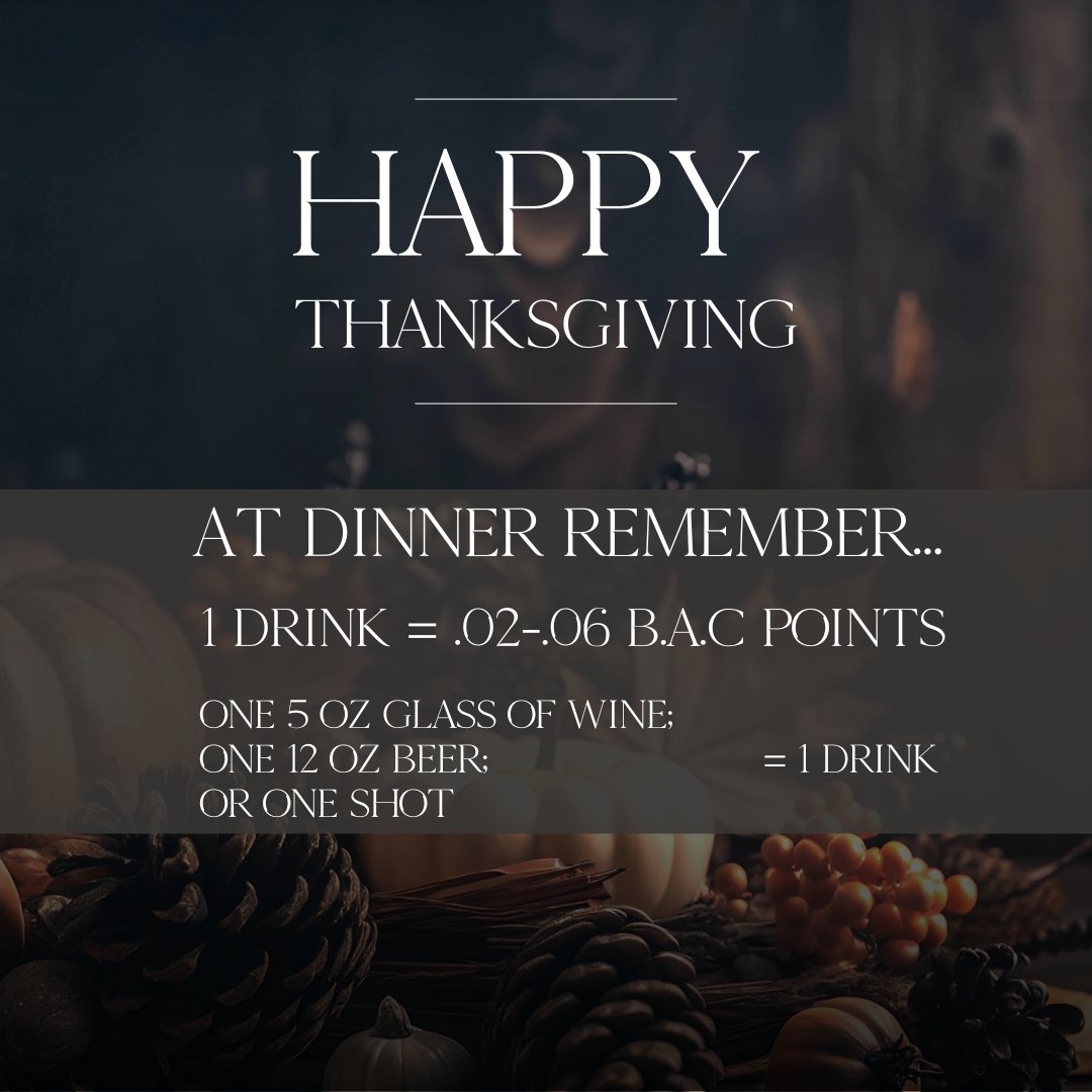 Law enforcement stays on the alert on Thanksgiving, make sure you do too -unless you're not driving! 🥂🍂