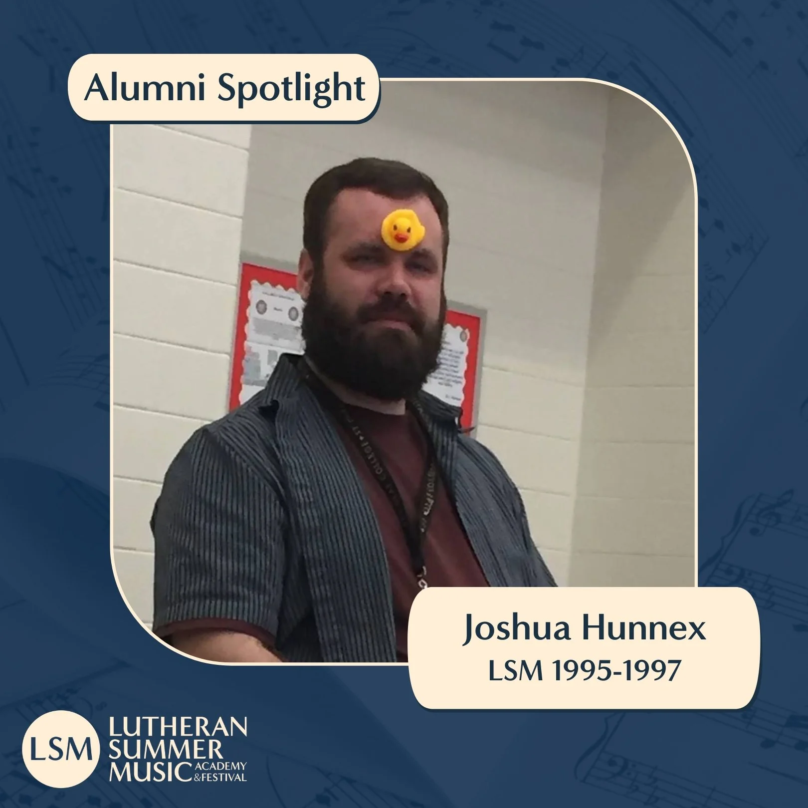 Joshua Hunnex (LSM 1995-1997) currently teaches vocal music and music theory at Lower Merion High School in suburban Philadelphia. He founded The A Cappella Project - Philadelphia in 2005 and currently sings with Coro da capo, a local community choir