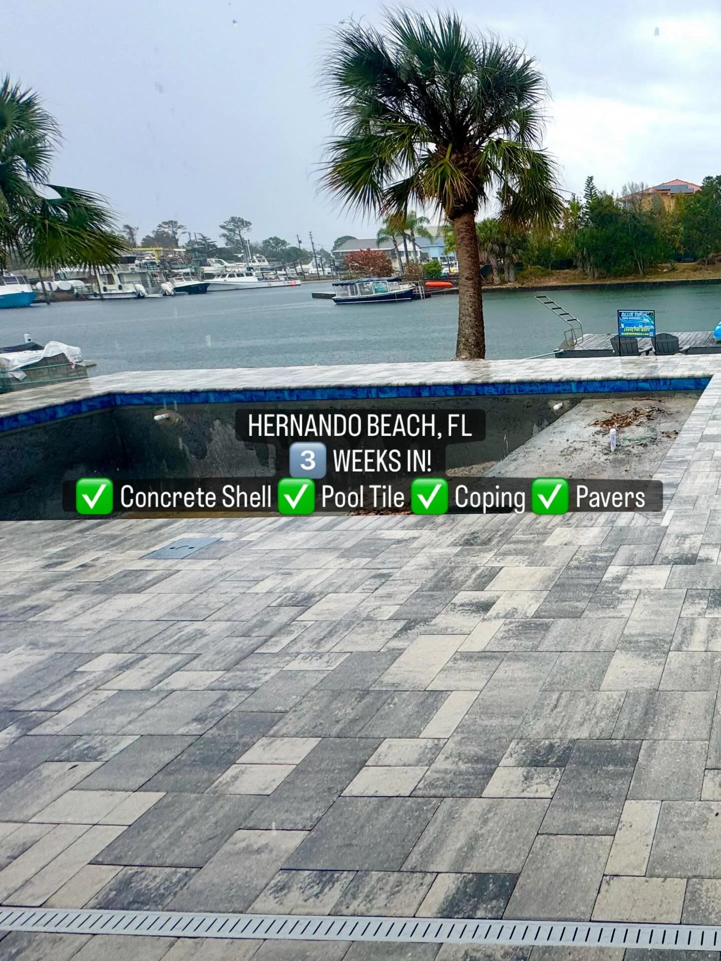 3 Week Progress Update &ndash; Hernando Beach 🌊
From dirt to detail &mdash; excavation, steel, shotcrete, tile, coping, and pavers are all complete. Now you can really see this backyard come to life.

We&rsquo;re inching closer to the finish line&he