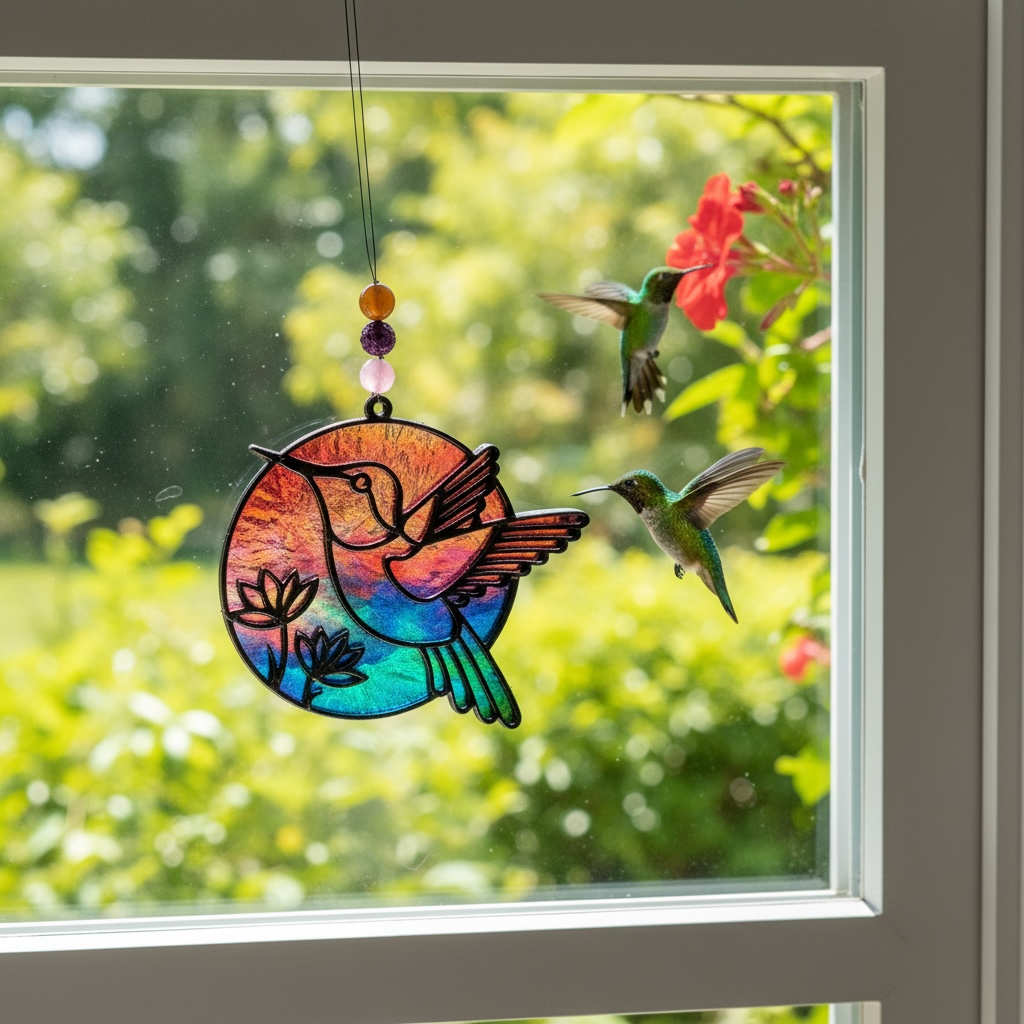 Neon Nectar – Hummingbird Sun Catcher