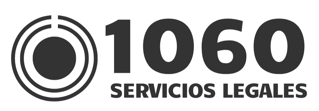 Logotipo en negro con el texto '1060 Servicios Legales' y un diseño circular a la izquierda.