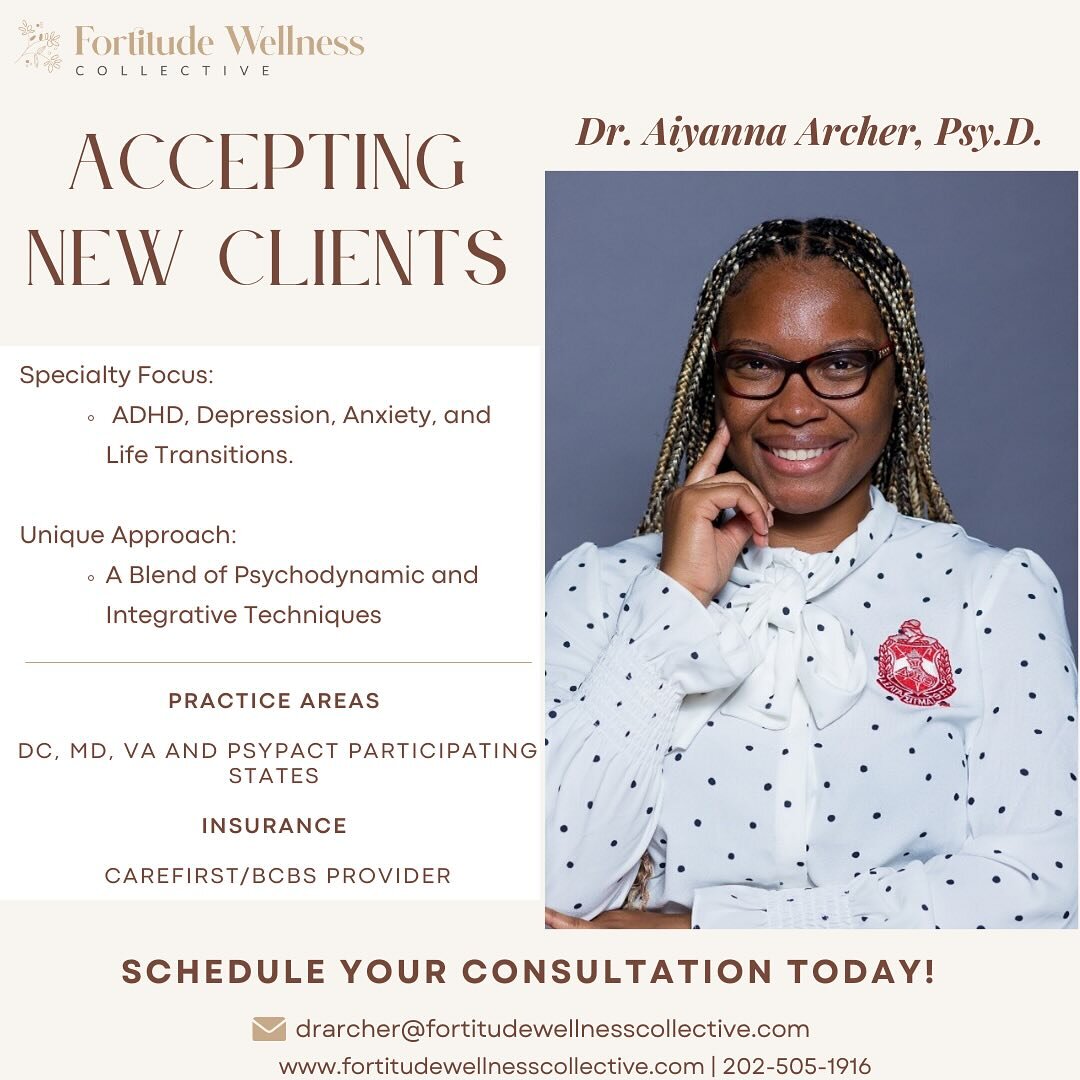 Meet Dr. Archer! 
&bull;
&bull;
&bull;
Aiyanna Archer (she/her), Psy.D. is a relational therapist who utilizes a client centered approach that includes a variety of psychodynamic and integrative therapeutic techniques to meet the unique needs of each