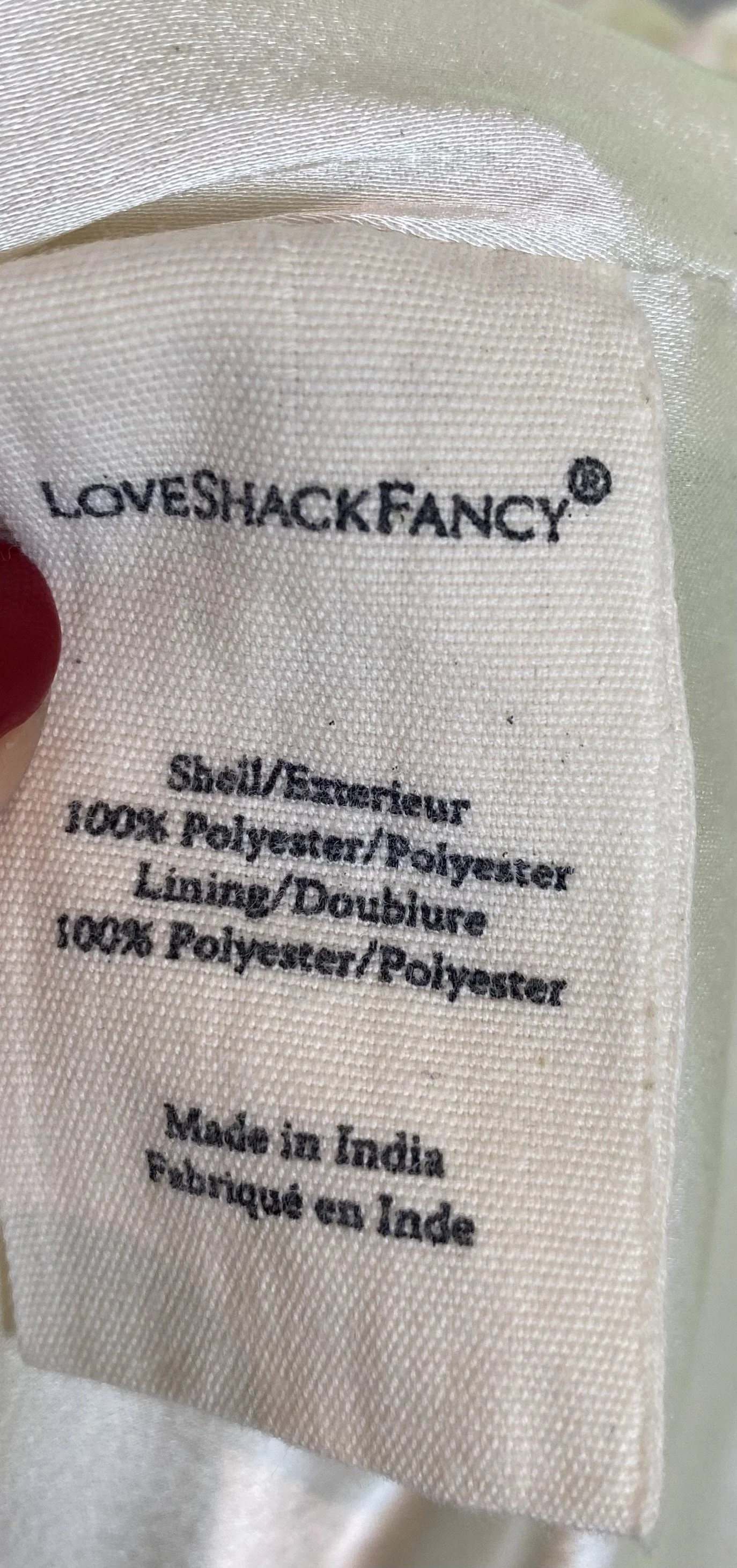 LoveShackFancy mini dress - label