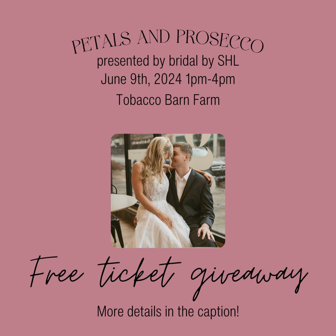 We're giving away two free tickets to one lucky couple to attend Petals and Prosecco! 
To enter in the giveaway: 
-Make sure you're following all the vendors at Petals and Prosecco! 
-Like and share this post to your story
-Comment &quot;Done&quot; t
