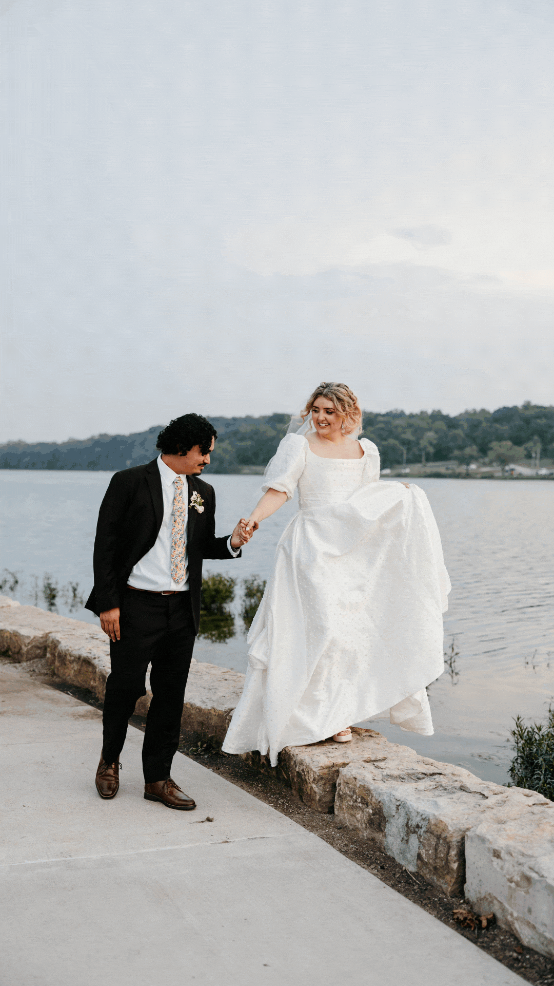 A GIF video of different couples on their wedding day