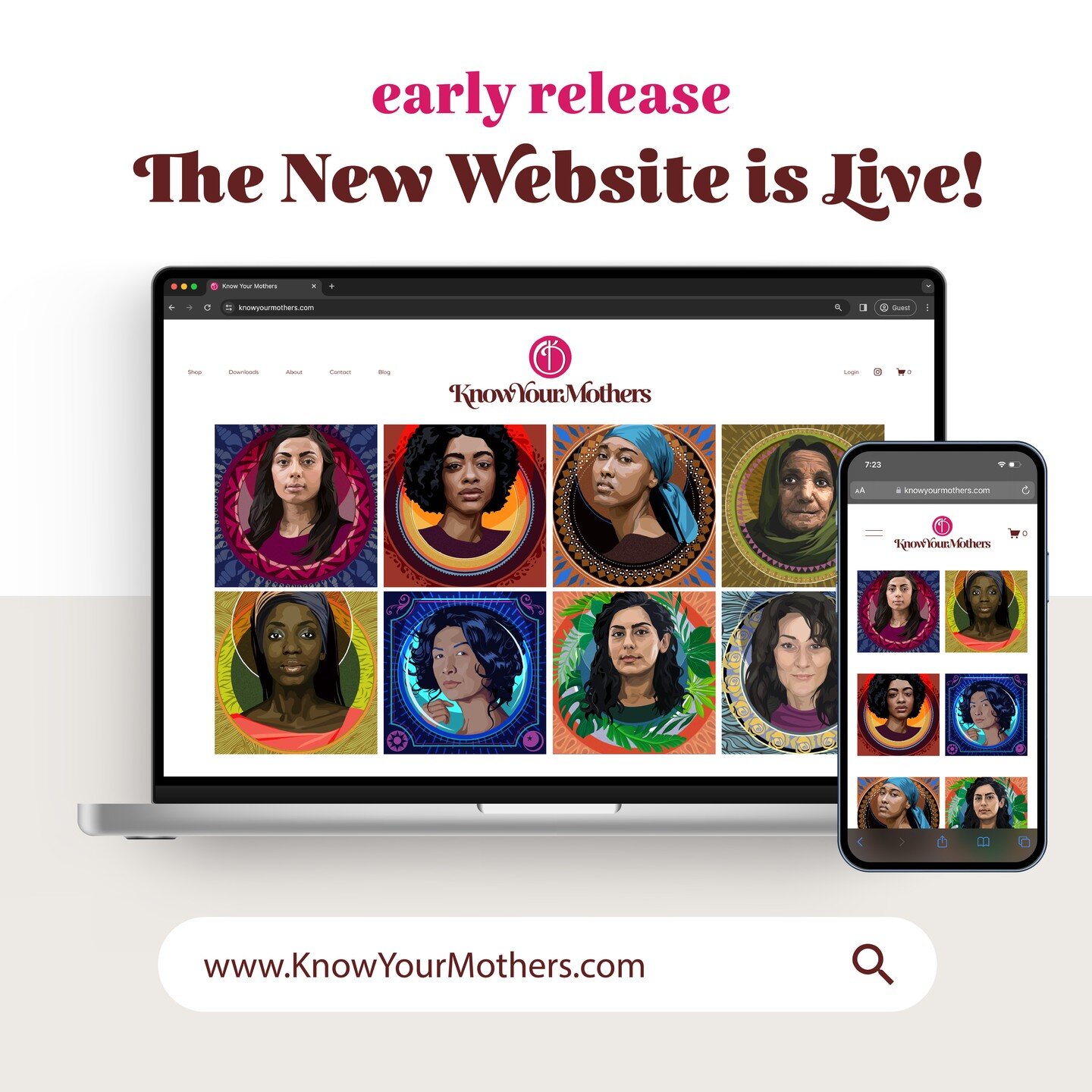 I&rsquo;m so excited to announce the LAUNCH of the NEW Know Your Mothers website!

✨ KnowYourMothers.com ✨

The biggest change to this site (from the old) is the addition of a SHOP! The shop has physical items like prints, prayer cards and gifts, as 