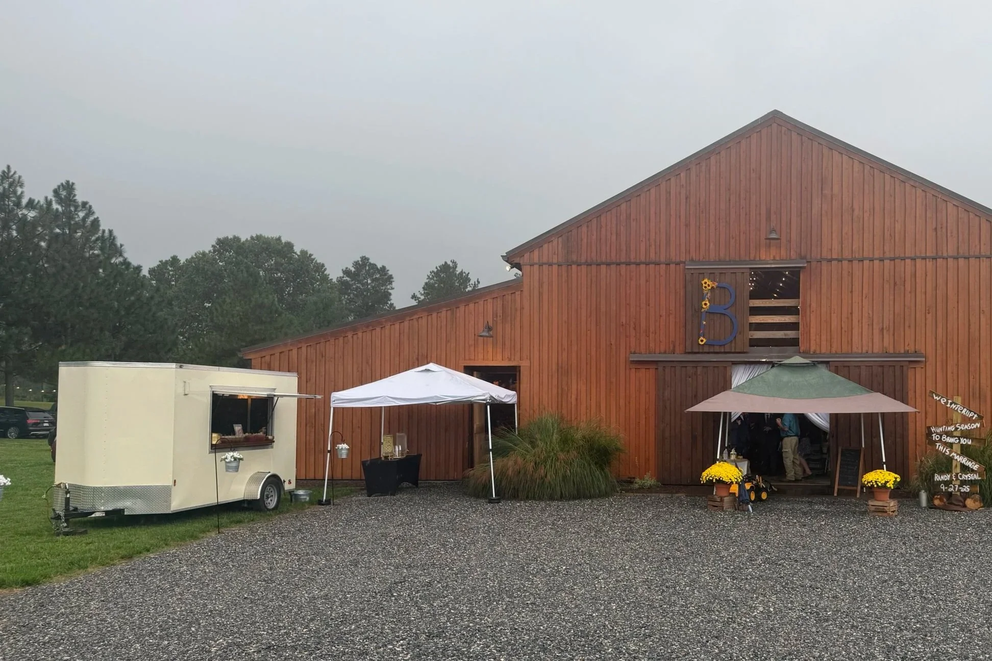 Golden Raven Mobile Bar can set up anywhere a full sized truck and trailer can pull into!