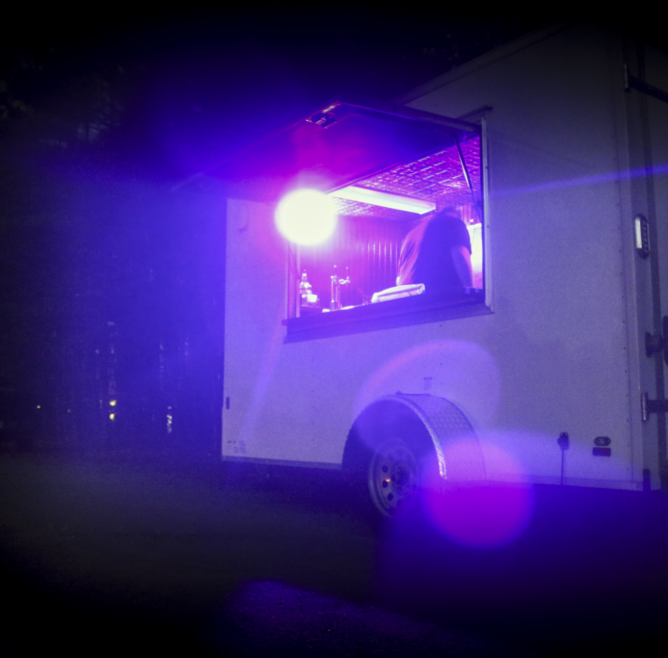 Black Lights mounted inside the Mobile Bar bring the party when the sun goes down. 