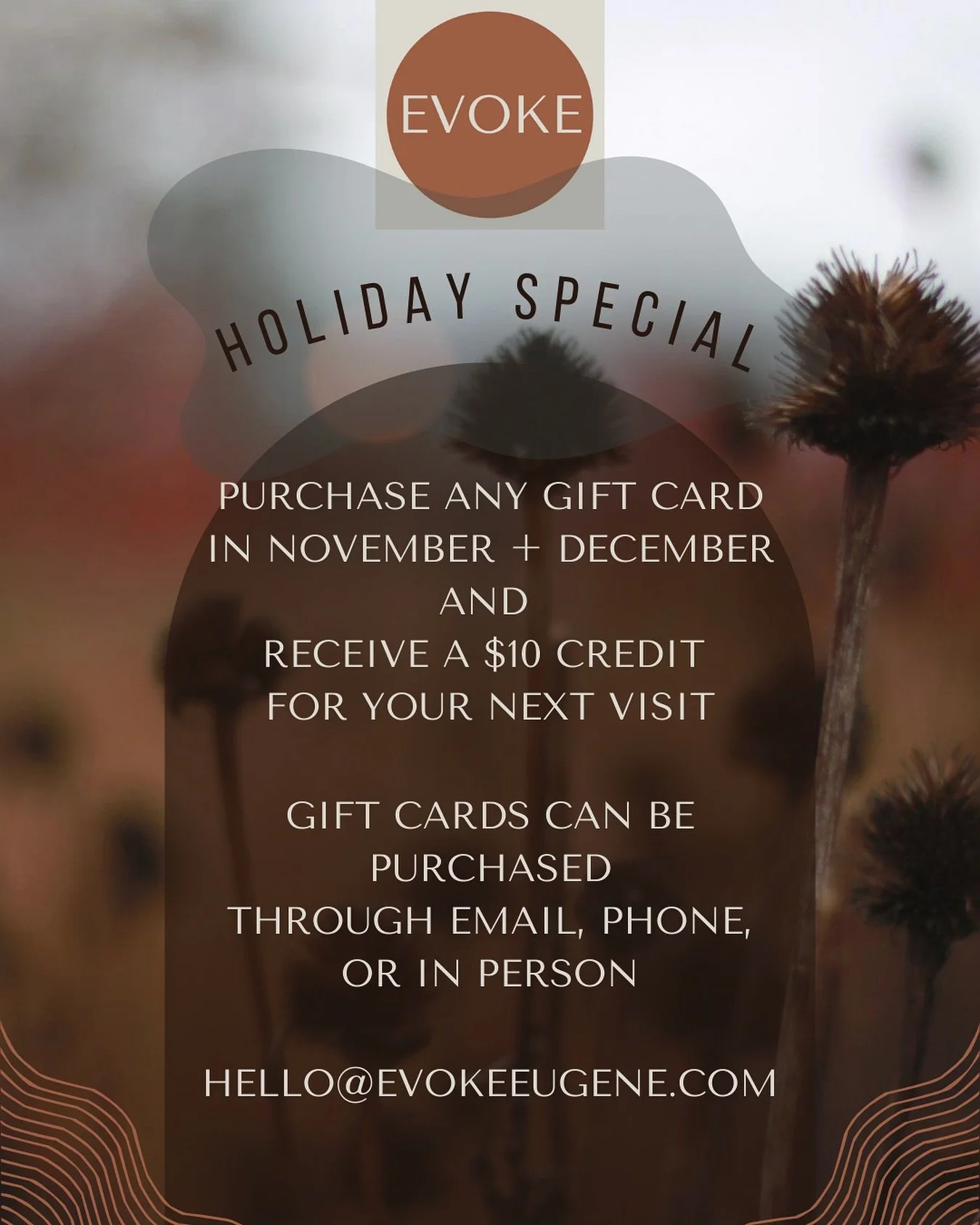 Hi friend! Popping in to remind you how lovely it is to share the gift of self care + wellness this season ✨
Through December when you purchase a gift card and share the gift of Massage Therapy, we&rsquo;ll add $10 to your account for a future visit.