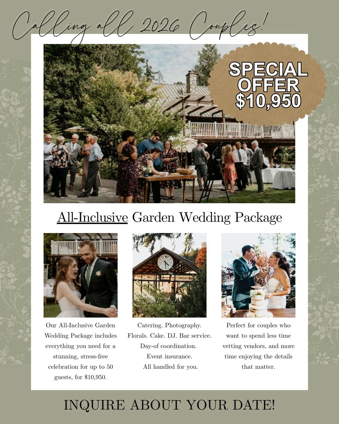 2026 couples &mdash; now is the time to secure your wedding venue.

Engagement season is here, and couples planning a 2026 wedding are actively booking dates across Oregon. If you&rsquo;re looking for an all-inclusive wedding venue in the Willamette 